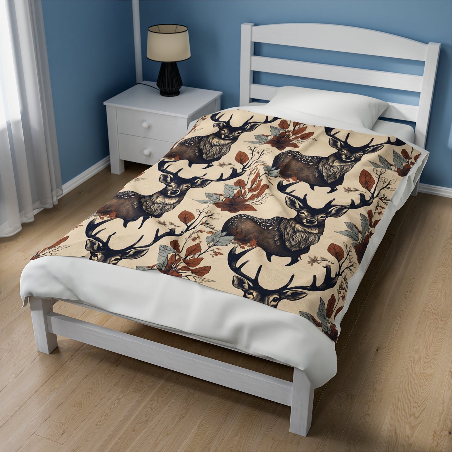 Cozy Woodland Deer Velveteen Plush Blanket