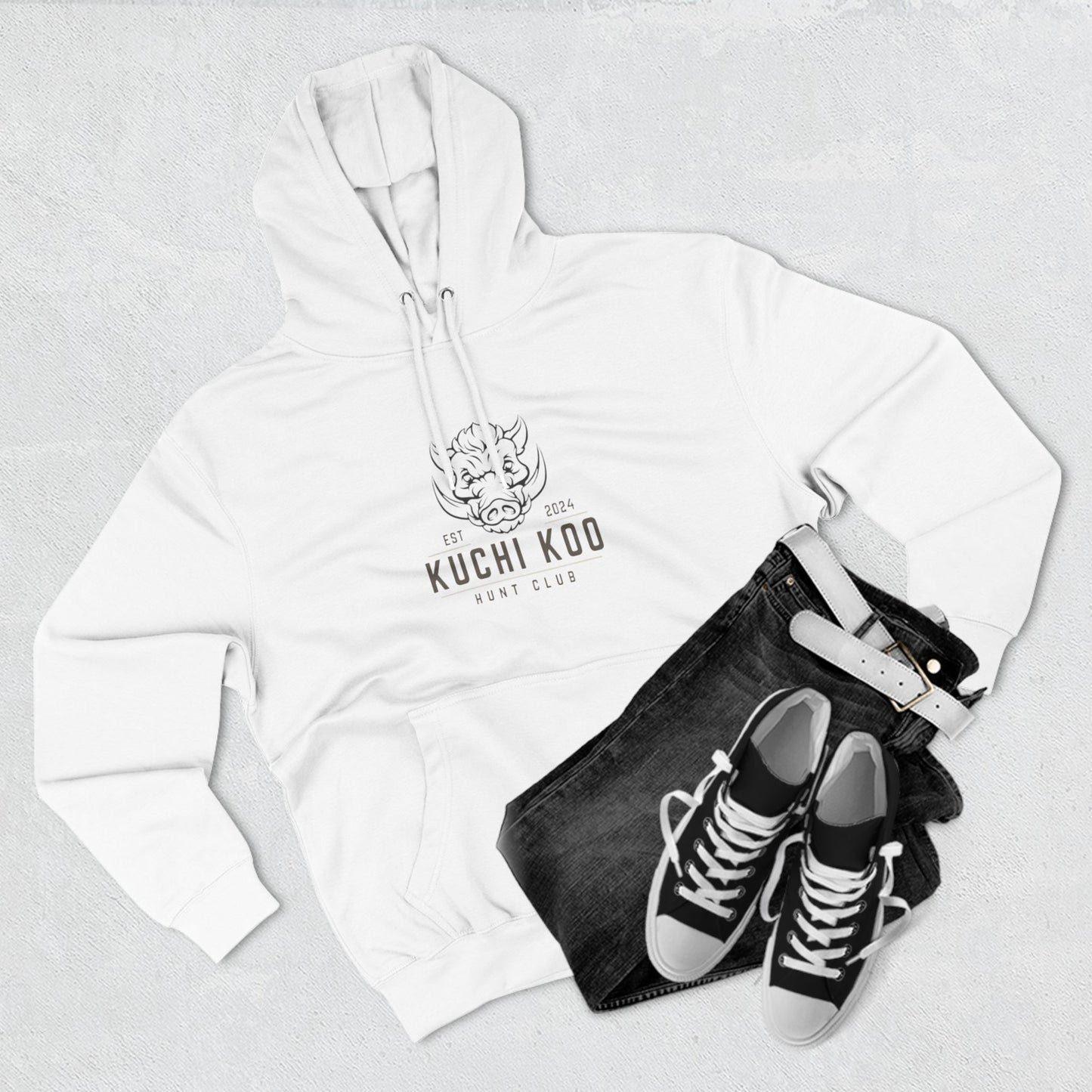 Kuchi Koo Hunt Club Fleece Hoodie - Stylish & Cozy Black Sweatshirt