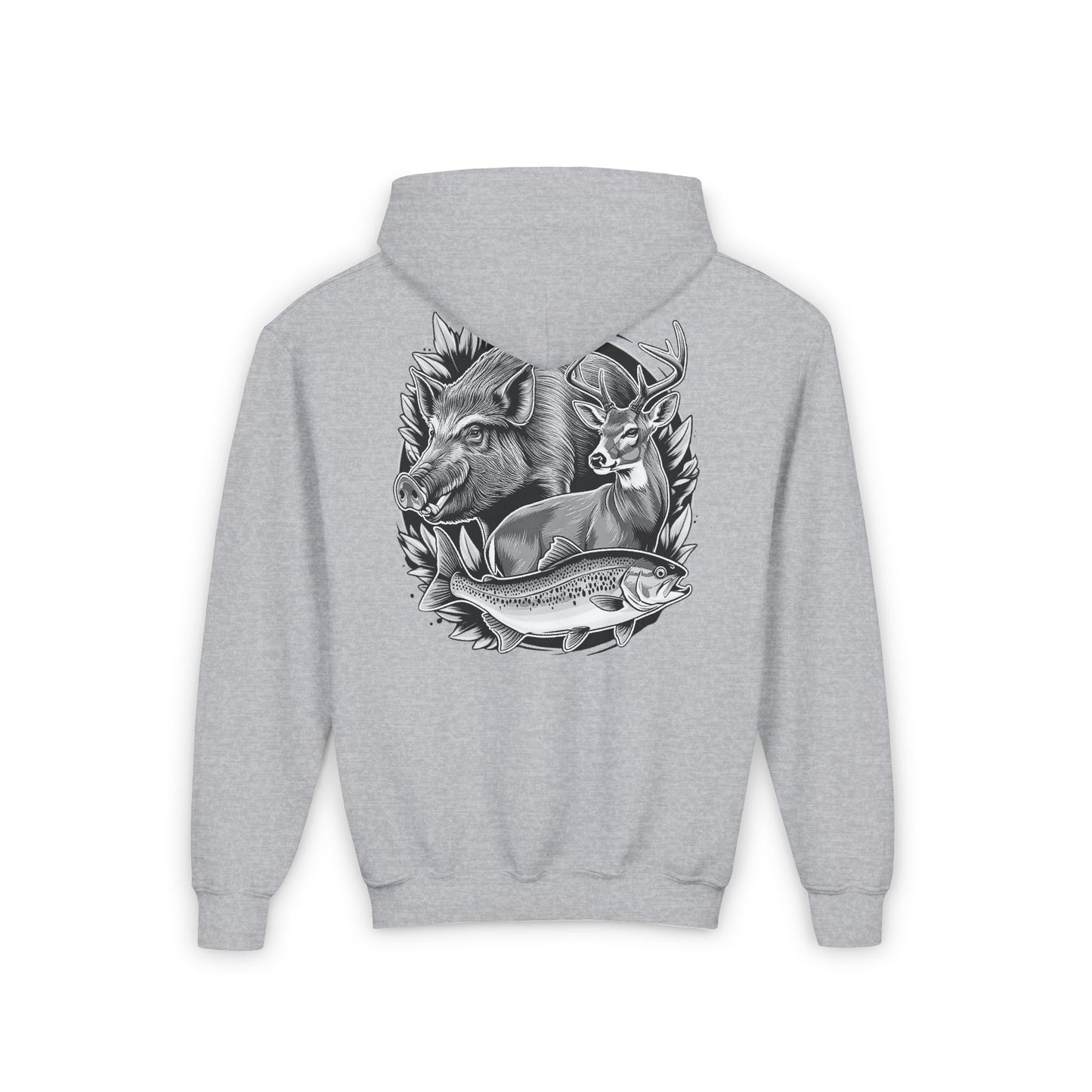 Outdoor Adventure Youth Hoodie - Nature Wildlife Design