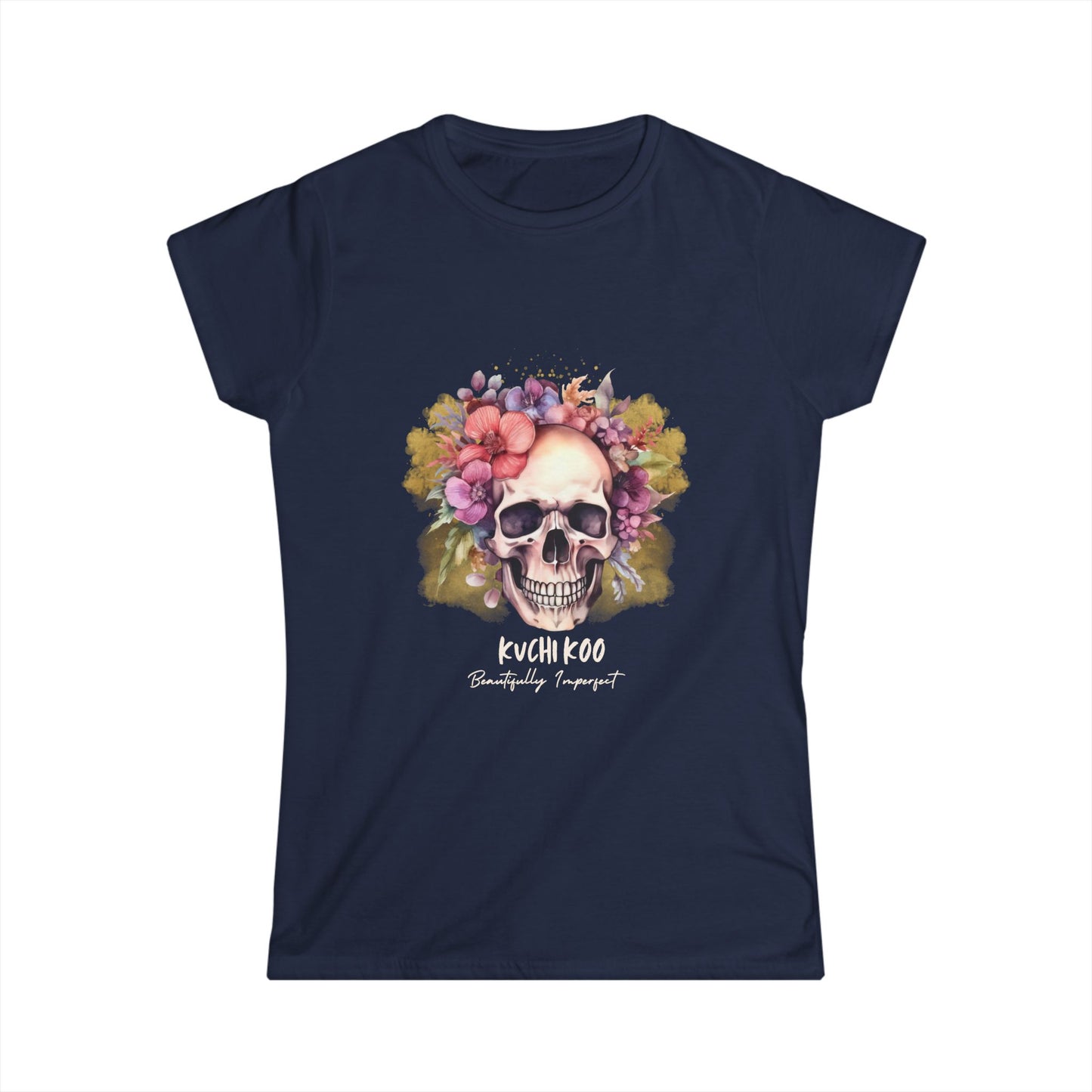 Floral Skull Graphic Tee for Women - Stylish and Edgy Fashion