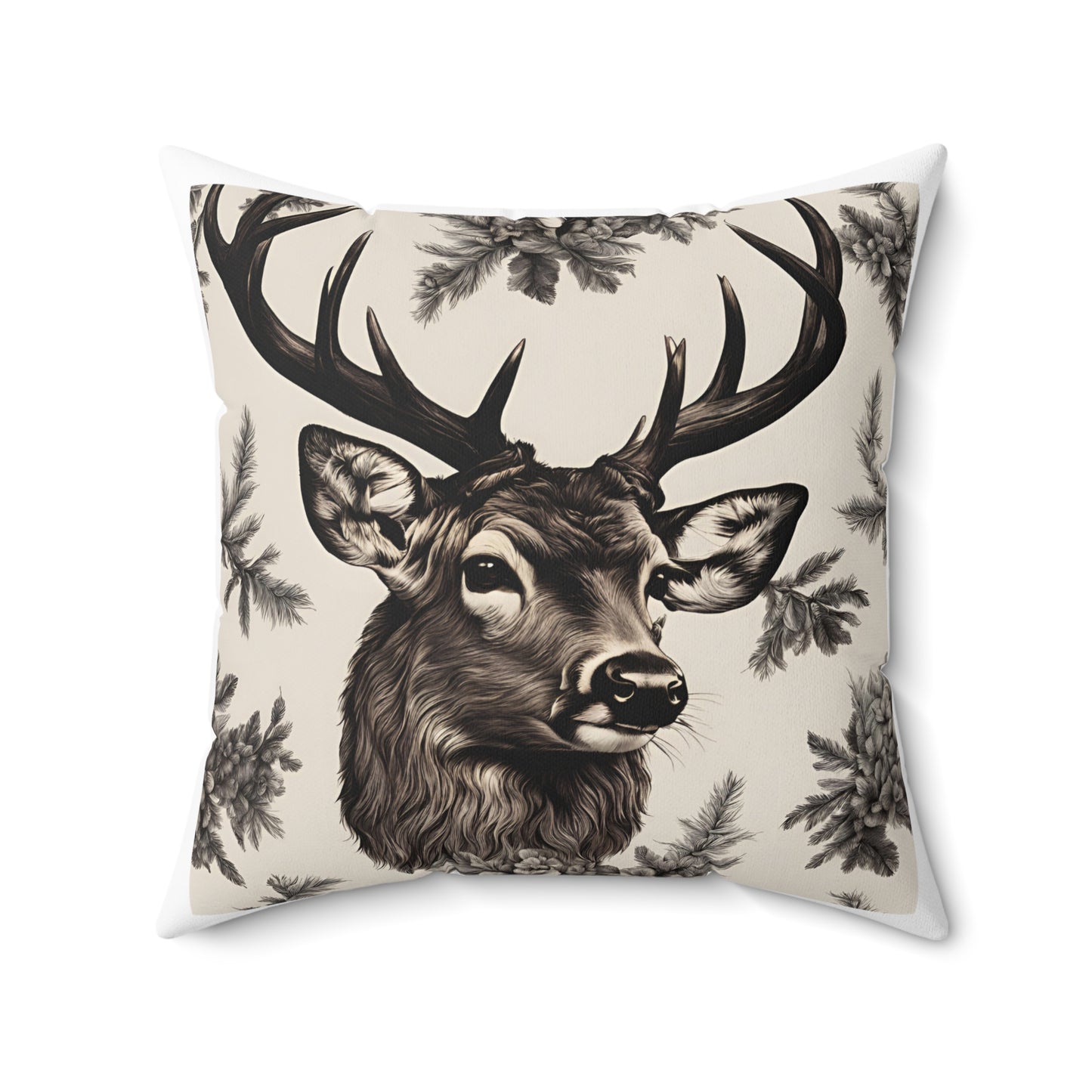 Rustic Deer Square Pillow for Cozy Home Decor