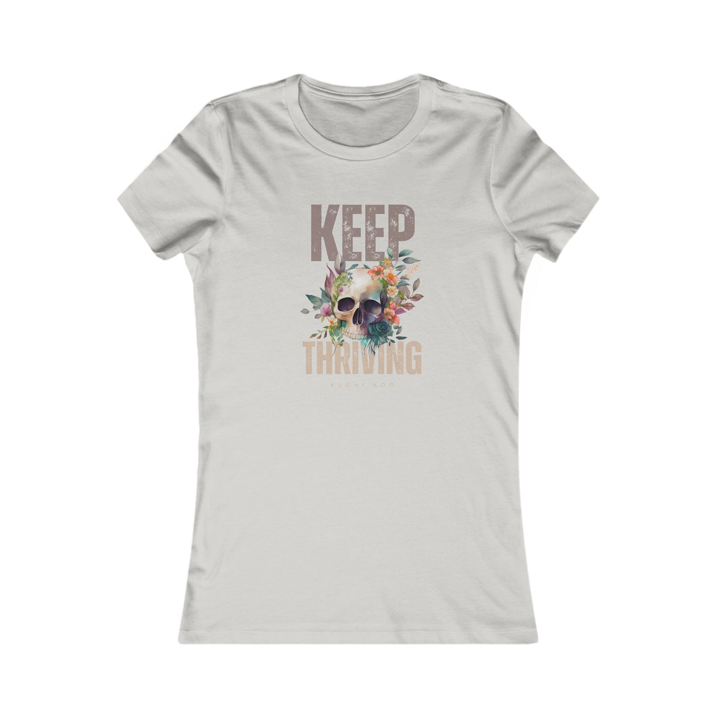 Floral Skull Graphic Tee - Keep Thriving Shirt for Women
