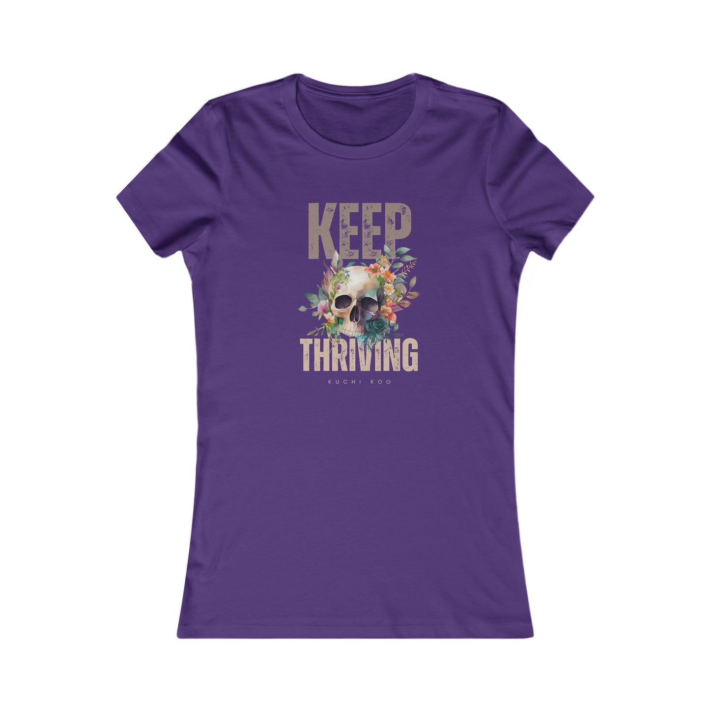 Floral Skull Graphic Tee - Keep Thriving Shirt for Women