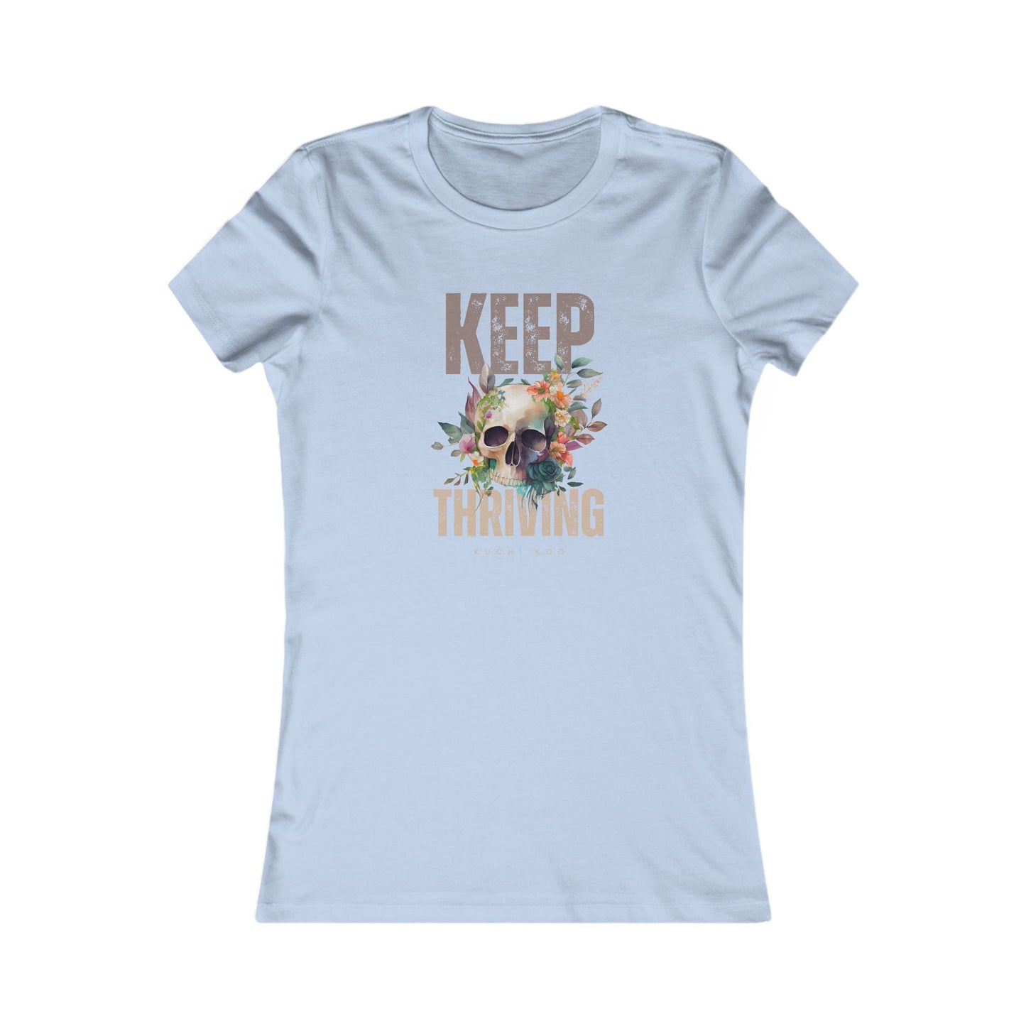 Floral Skull Graphic Tee - Keep Thriving Shirt for Women