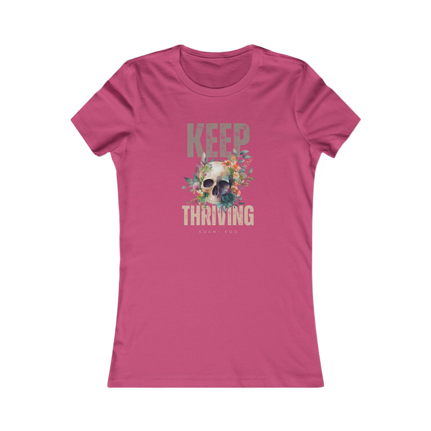 Floral Skull Graphic Tee - Keep Thriving Shirt for Women