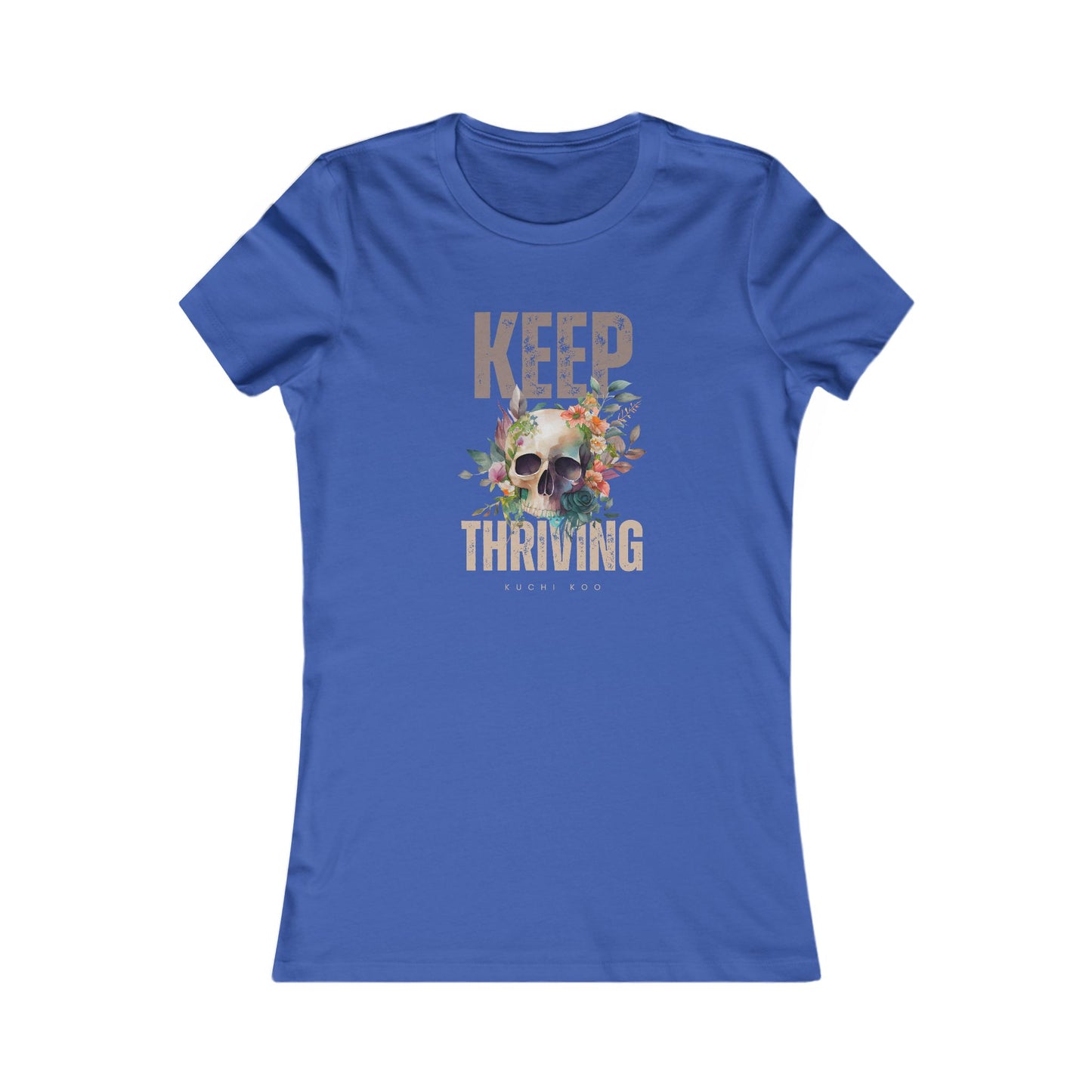 Floral Skull Graphic Tee - Keep Thriving Shirt for Women