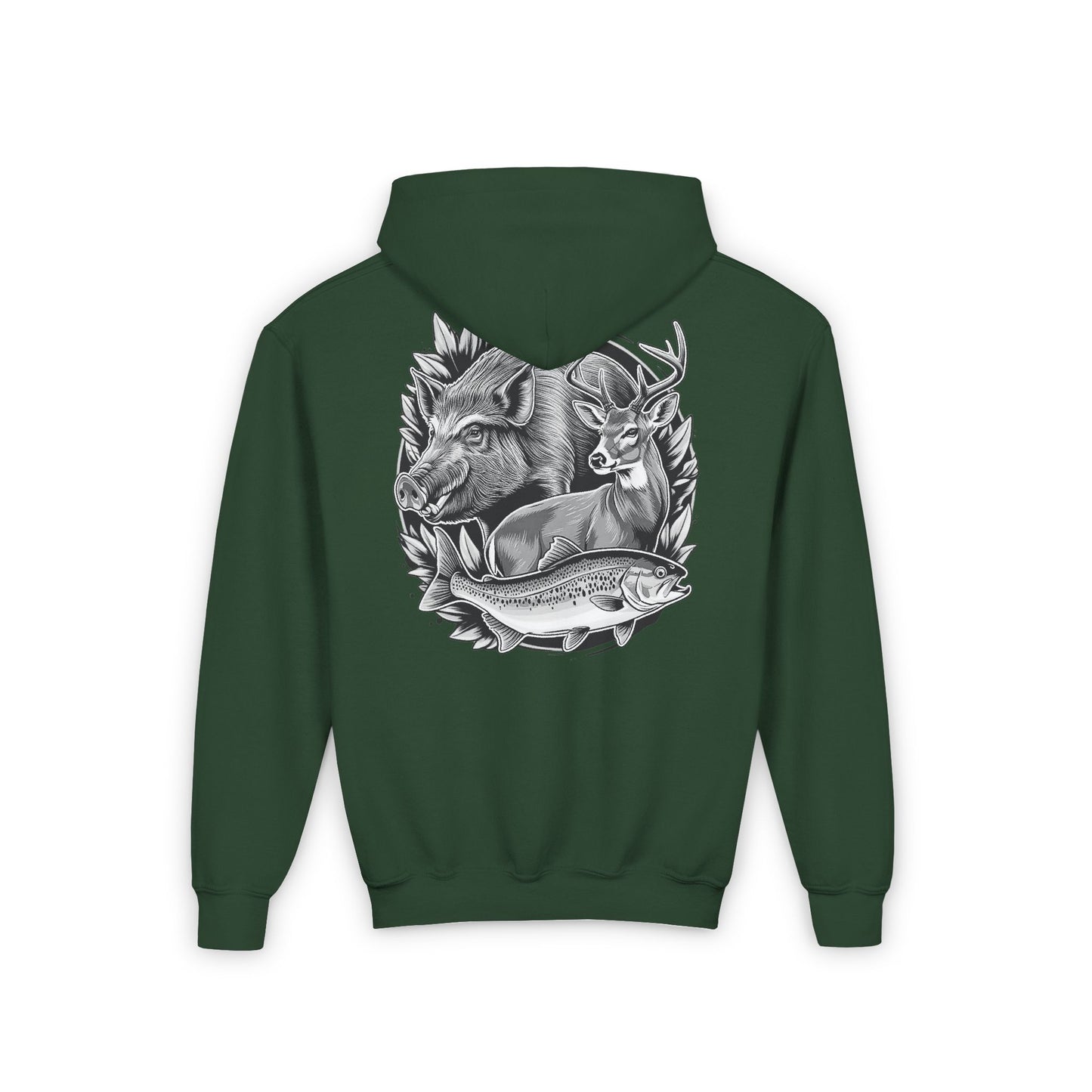 Outdoor Adventure Youth Hoodie - Nature Wildlife Design
