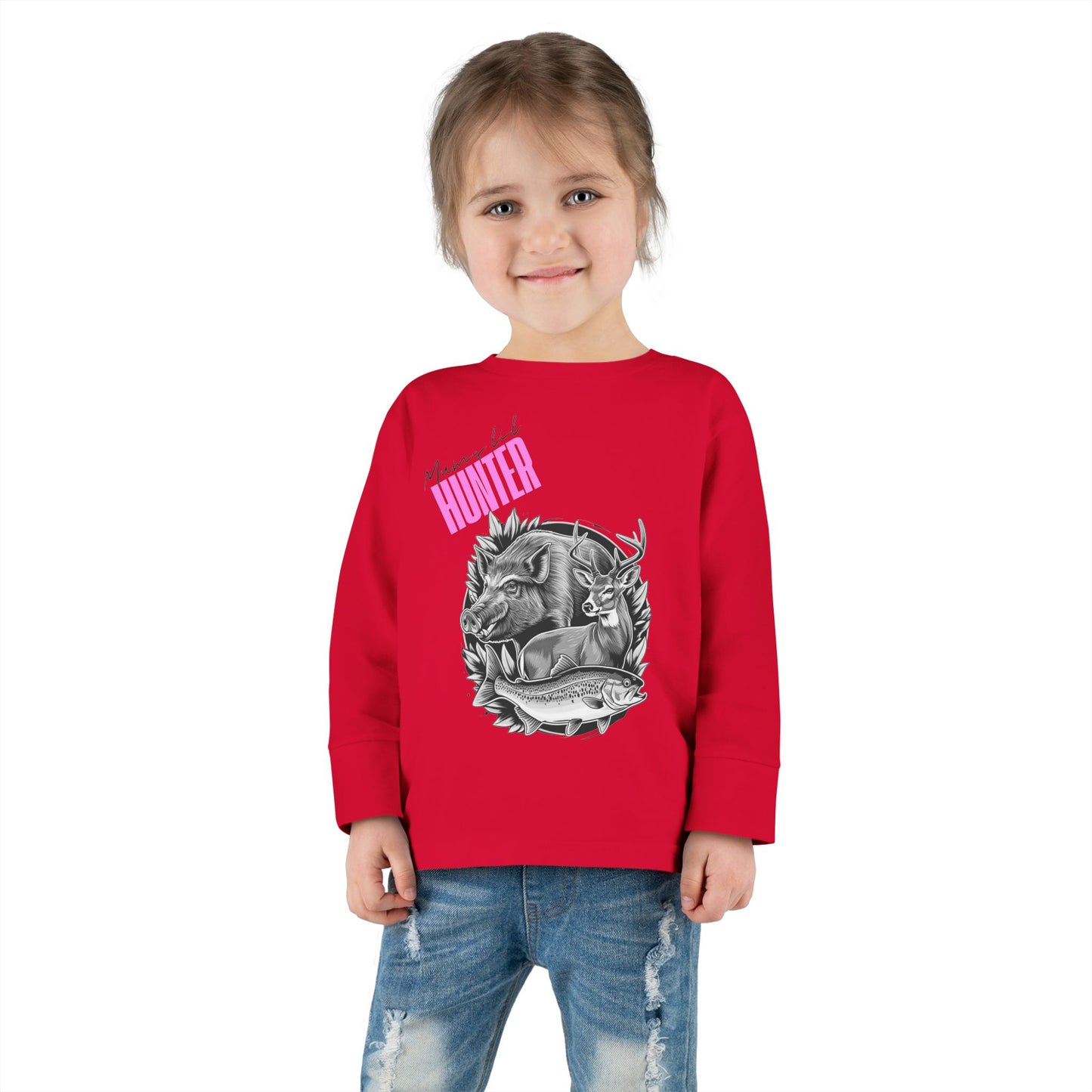 Toddler Long Sleeve Tee - Mini Hunter Graphic T-Shirt
