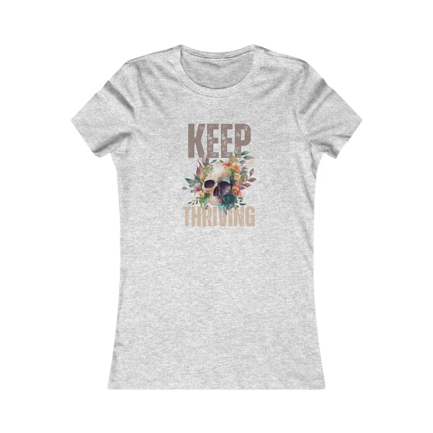 Floral Skull Graphic Tee - Keep Thriving Shirt for Women