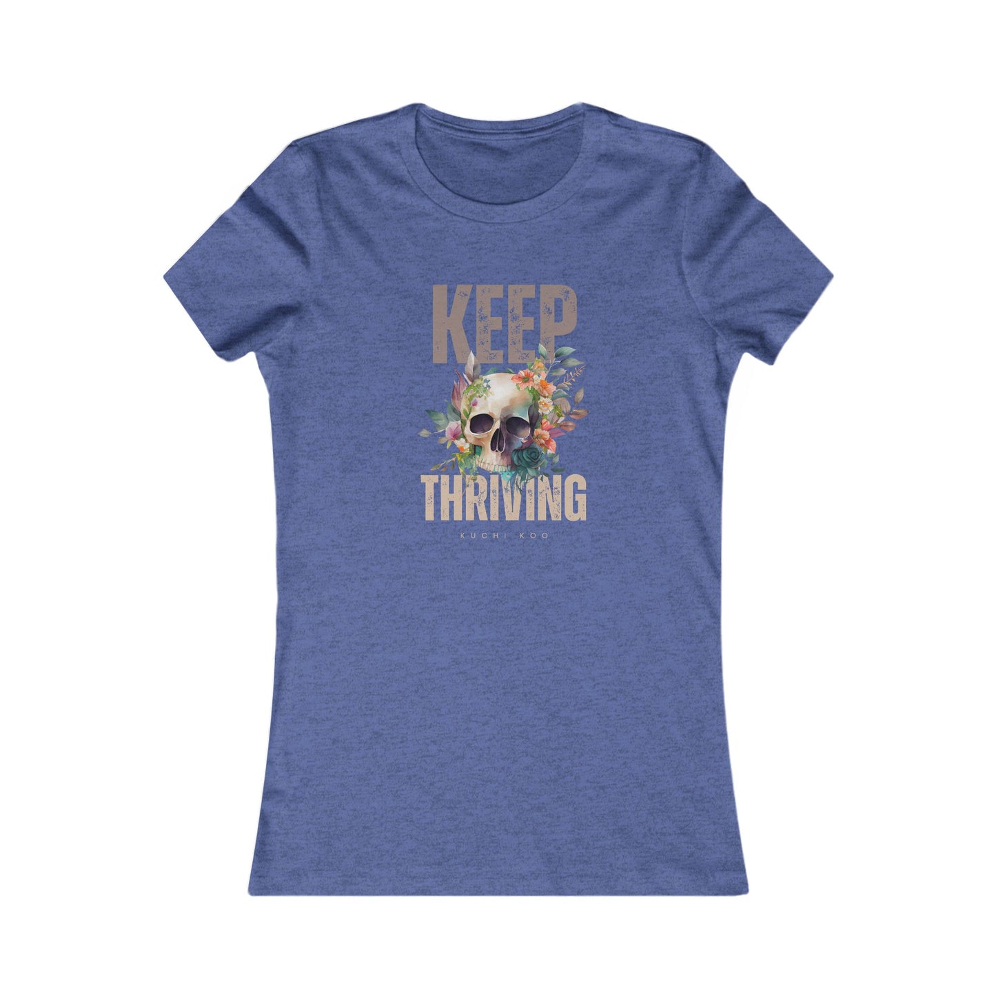 Floral Skull Graphic Tee - Keep Thriving Shirt for Women