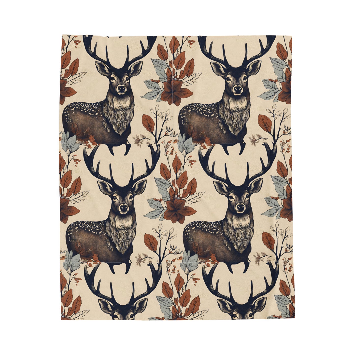 Cozy Woodland Deer Velveteen Plush Blanket