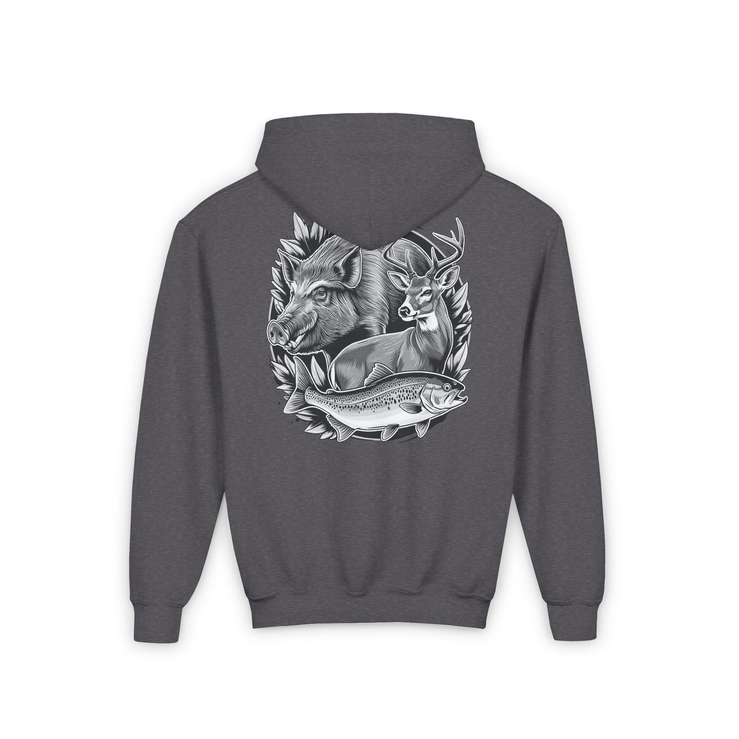 Outdoor Adventure Youth Hoodie - Nature Wildlife Design