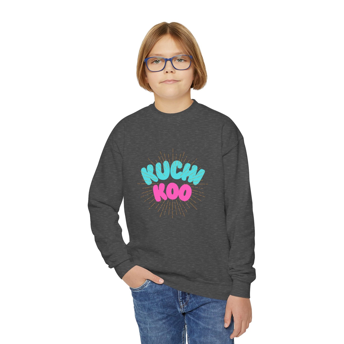 Youth Crewneck Sweatshirt - "Kucha Koo" Fun Graphic for Kids