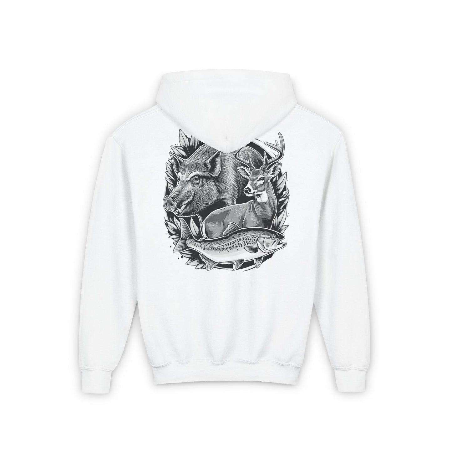Outdoor Adventure Youth Hoodie - Nature Wildlife Design