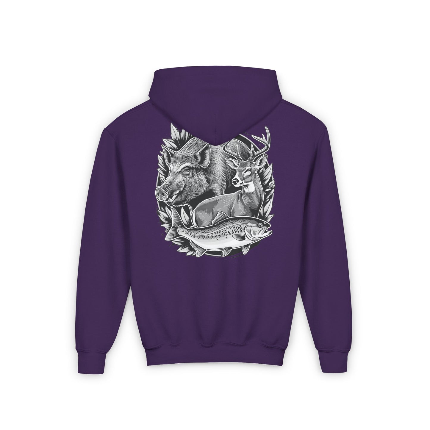 Outdoor Adventure Youth Hoodie - Nature Wildlife Design