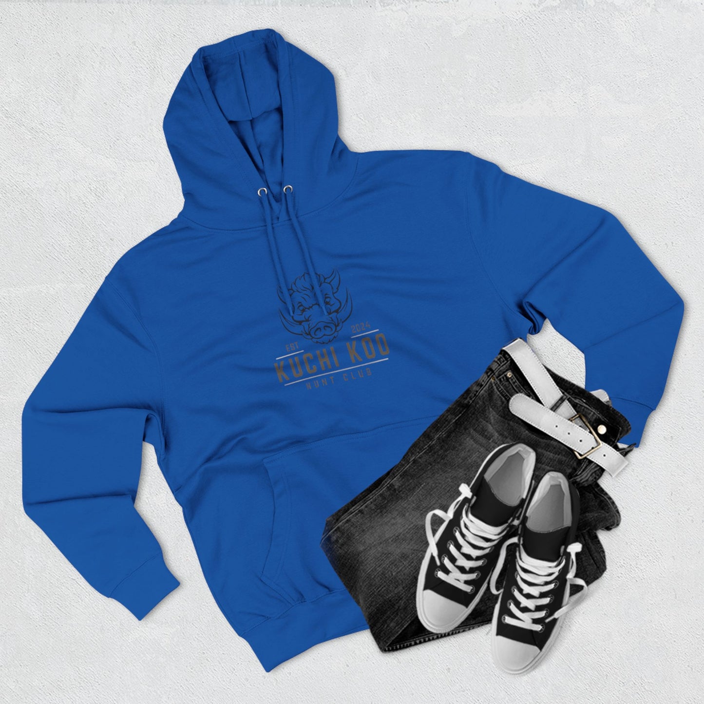 Kuchi Koo Hunt Club Fleece Hoodie - Stylish & Cozy Black Sweatshirt