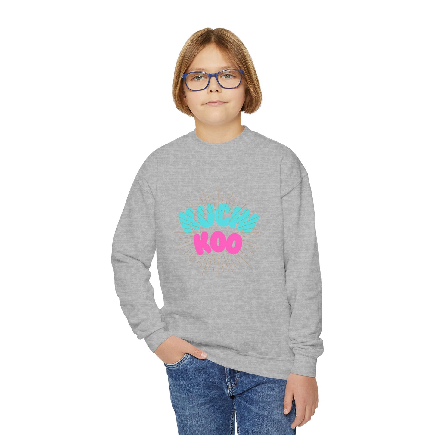 Youth Crewneck Sweatshirt - "Kucha Koo" Fun Graphic for Kids