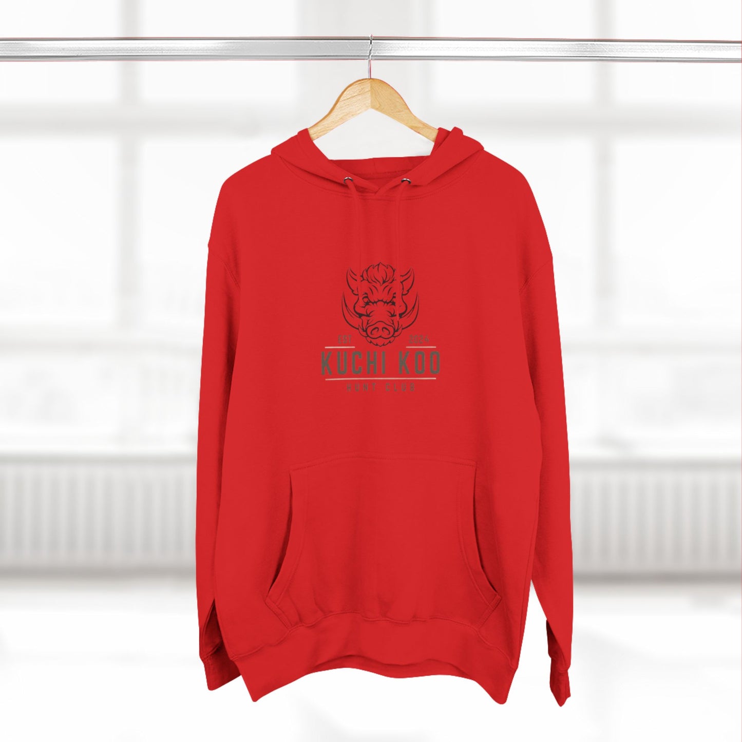 Kuchi Koo Hunt Club Fleece Hoodie - Stylish & Cozy Black Sweatshirt