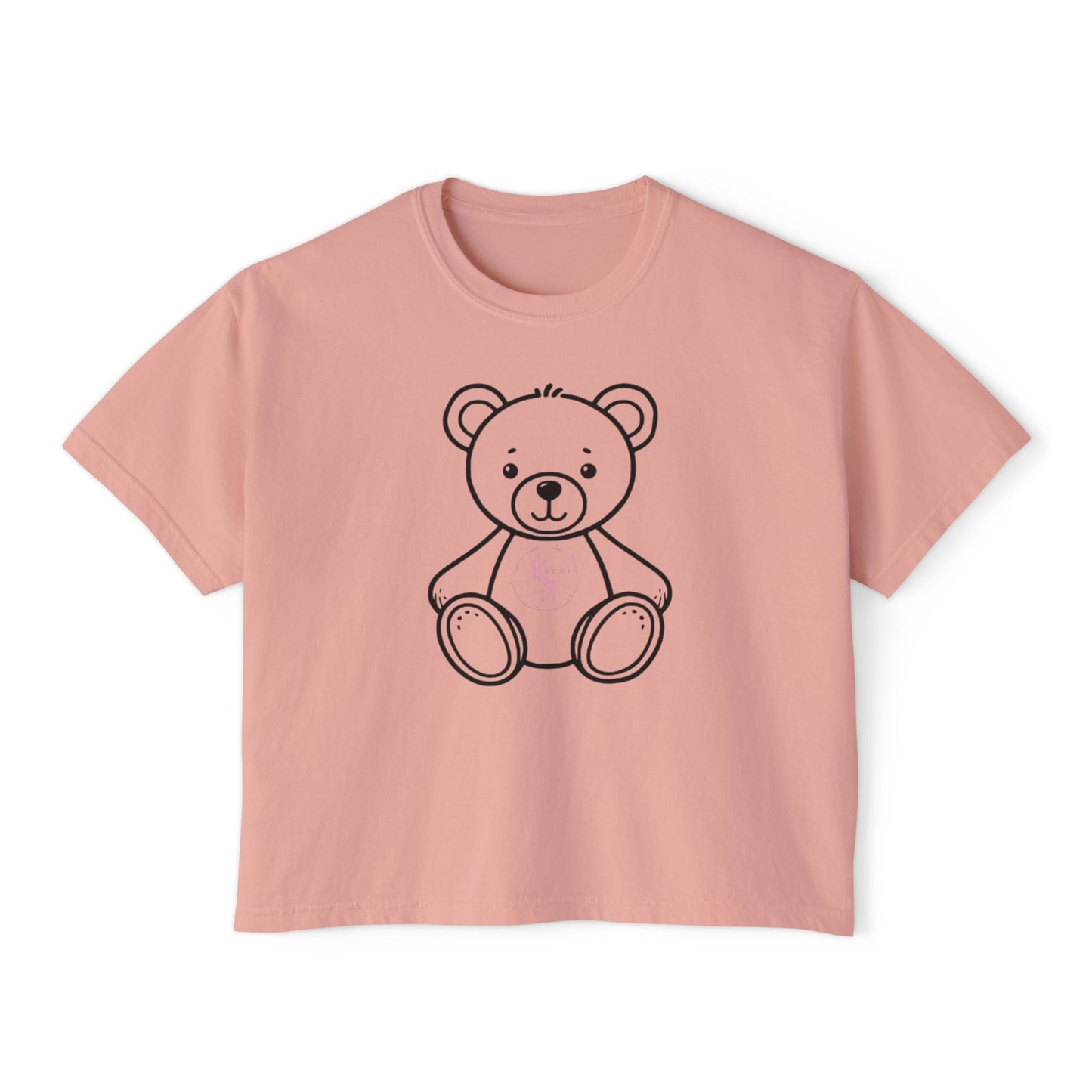 Cute Bear Women's Boxy Tee - Perfect for Casual Outings