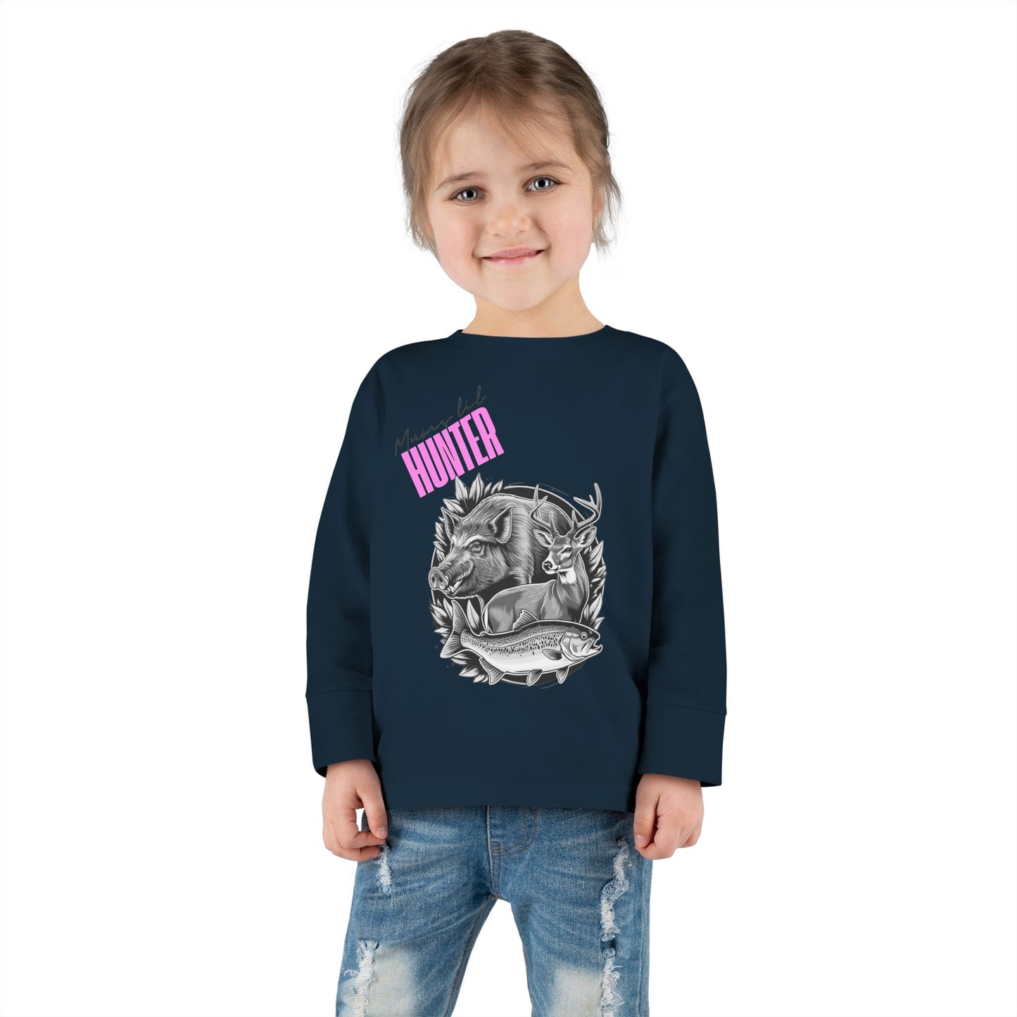 Toddler Long Sleeve Tee - Mini Hunter Graphic T-Shirt