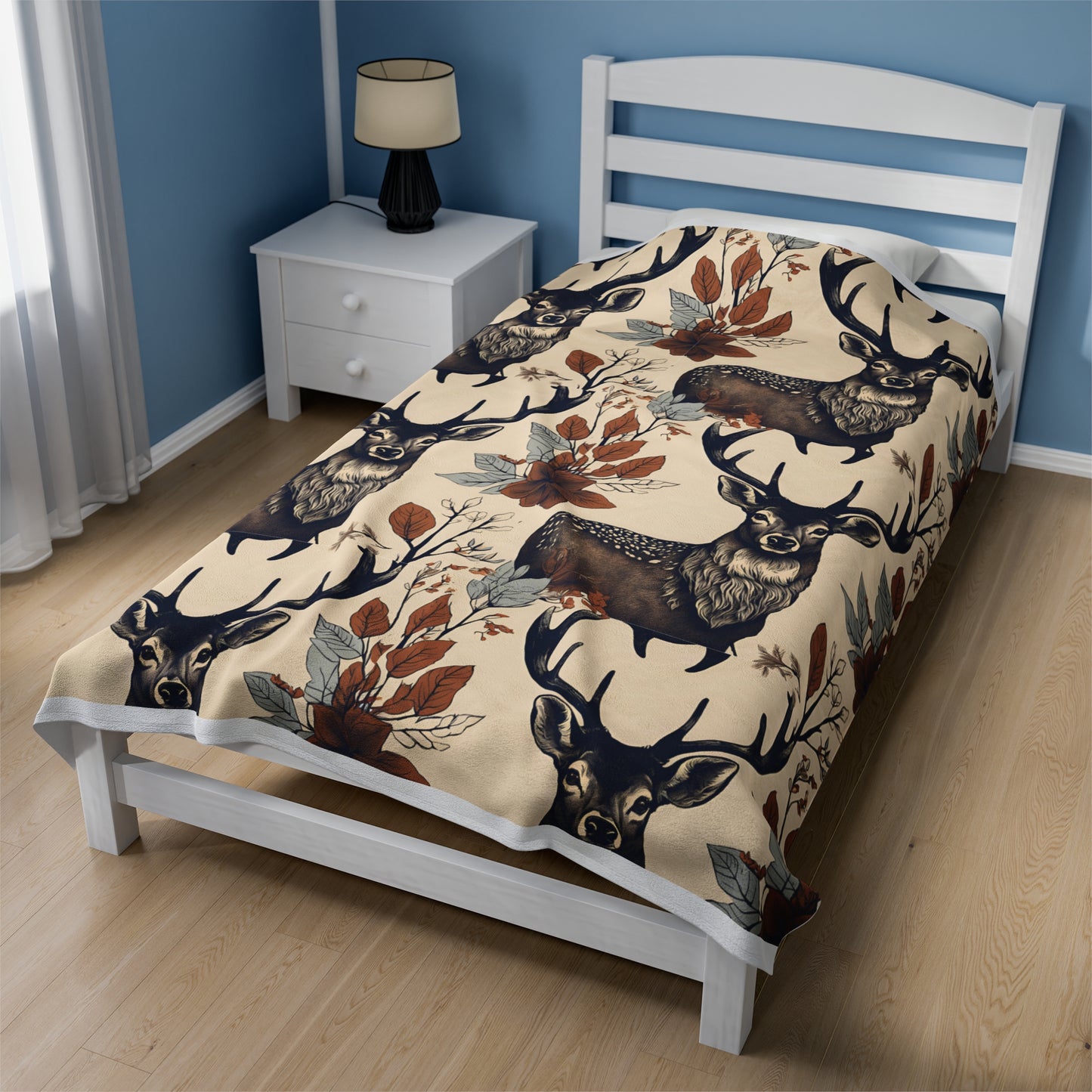 Cozy Woodland Deer Velveteen Plush Blanket