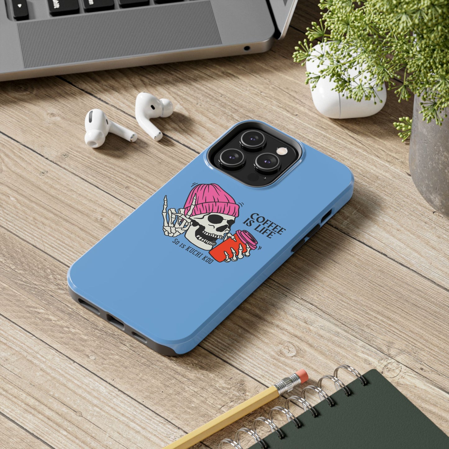 Coffee is Life Tough Phone Case - Skull Design for Coffee Lovers