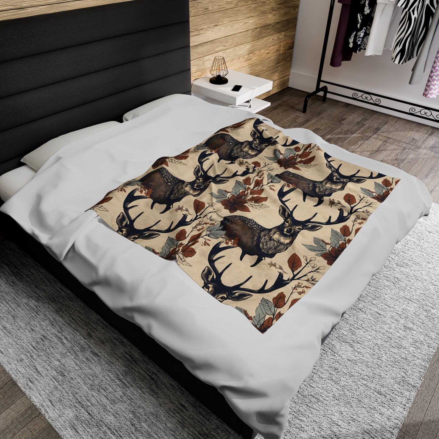Cozy Woodland Deer Velveteen Plush Blanket