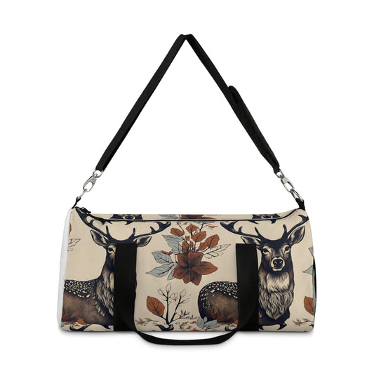Floral Stag Art Duffel Bag - Stylish Travel Bag for Outdoors & Gym