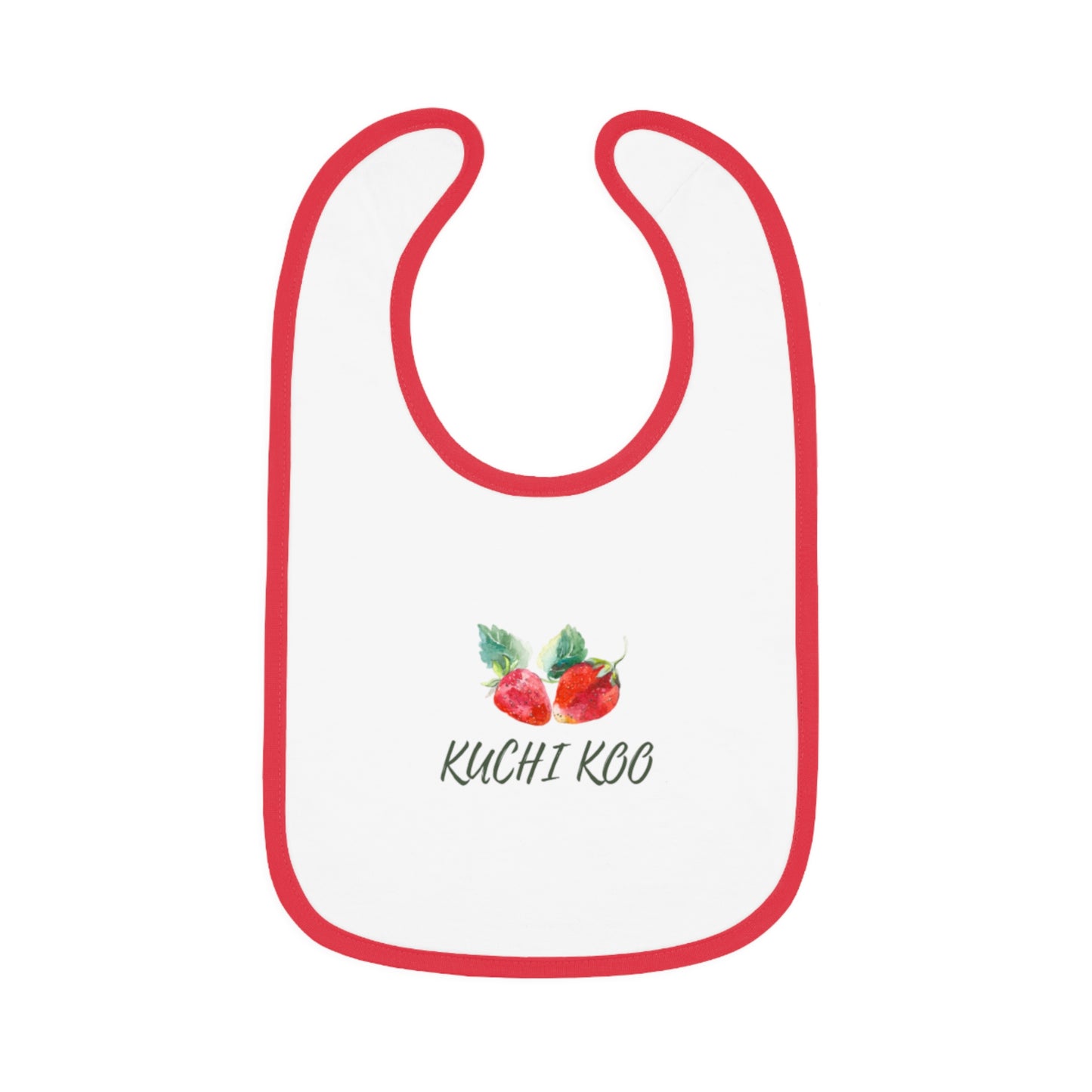 Kuchi Kbo Baby Bib - Cute Contrast Trim Feeding Bib for Infants