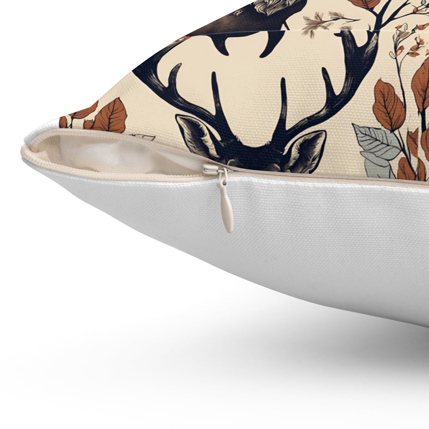 Rustic Deer Patterned Square Pillow for Cozy Décor