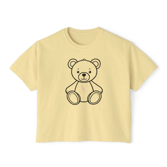 Cute Bear Women's Boxy Tee - Perfect for Casual Outings