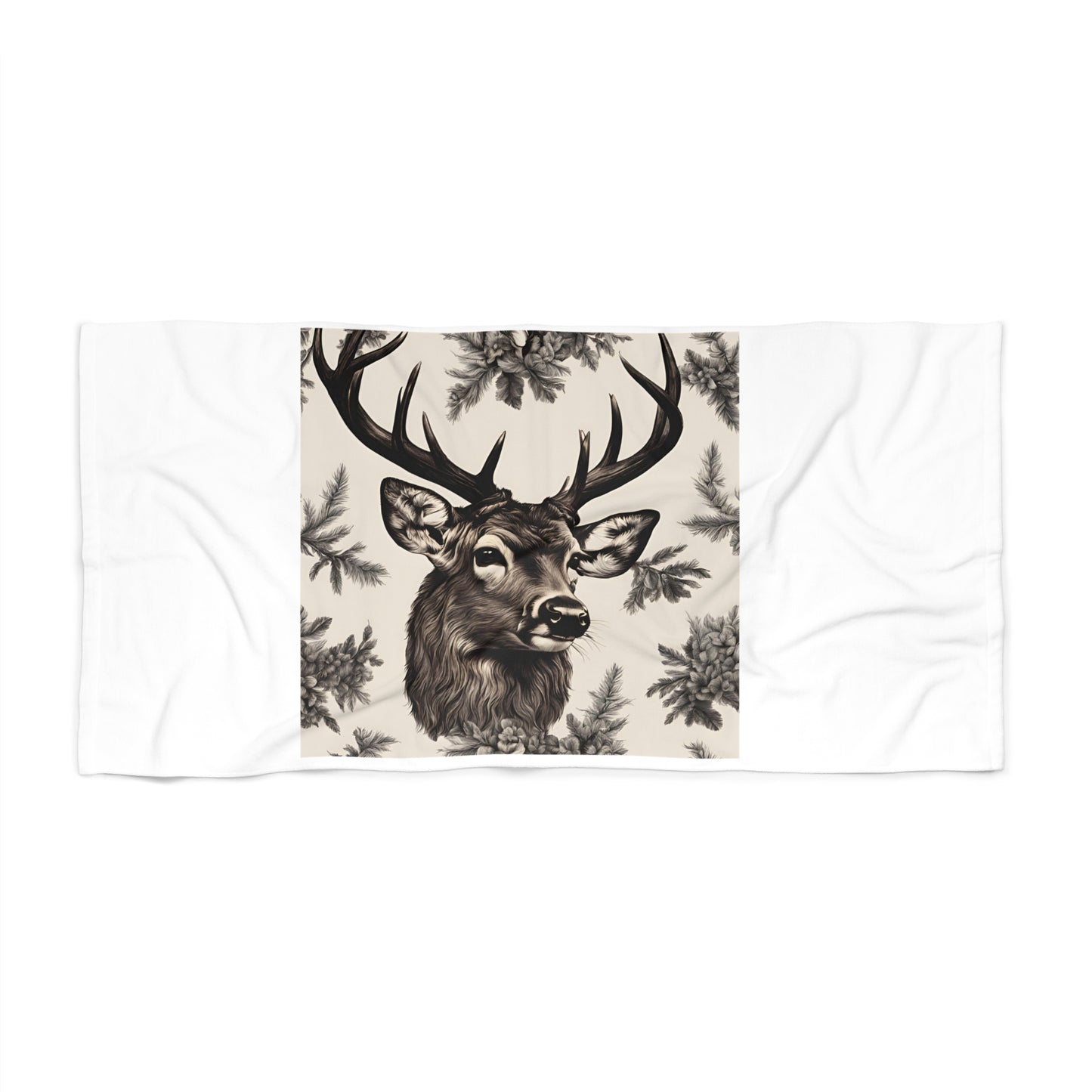 Rustic Deer Beach Towel - Nature-Inspired Design for Summer Adventures