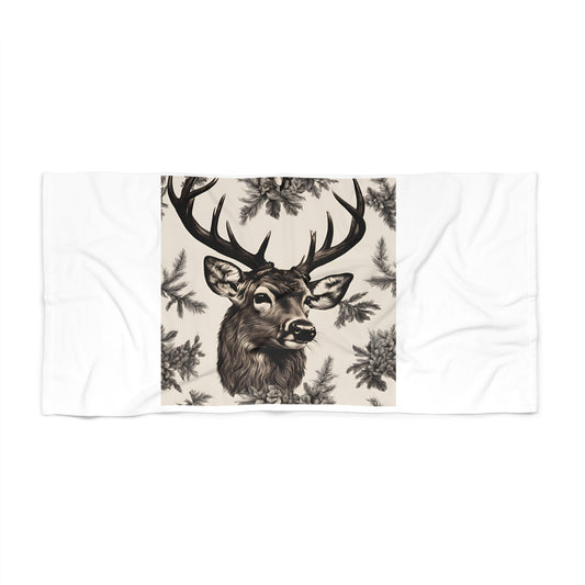Rustic Deer Beach Towel - Nature-Inspired Design for Summer Adventures