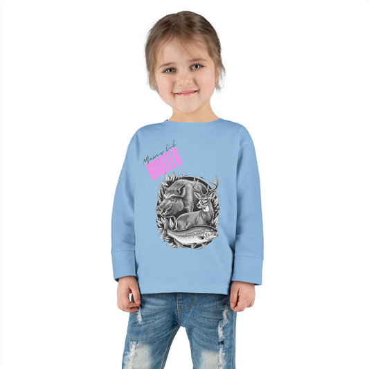 Toddler Long Sleeve Tee - Mini Hunter Graphic T-Shirt