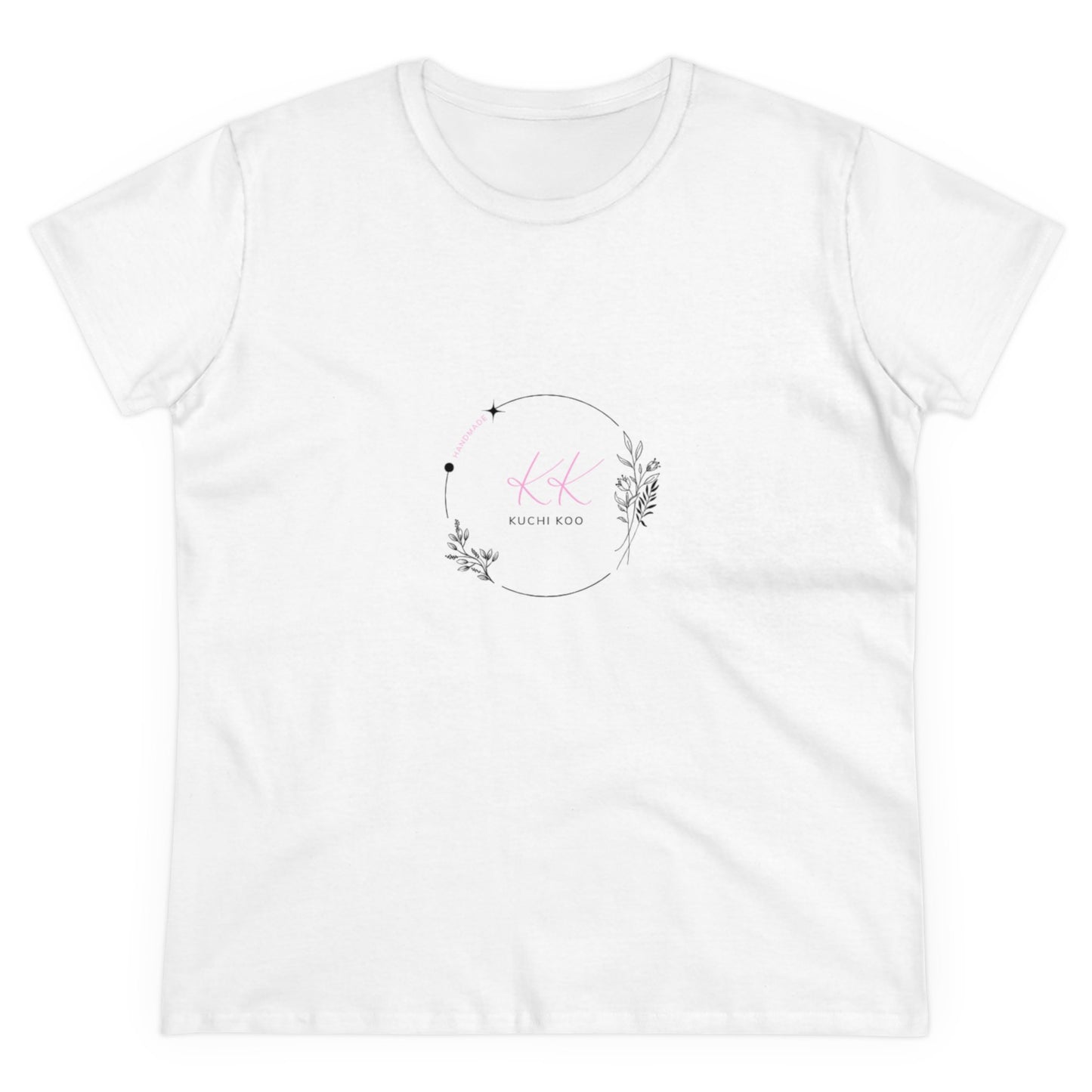 Floral Monogram Women's Midweight Cotton Tee - Casual, Stylish Apparel for Everyday Wear
