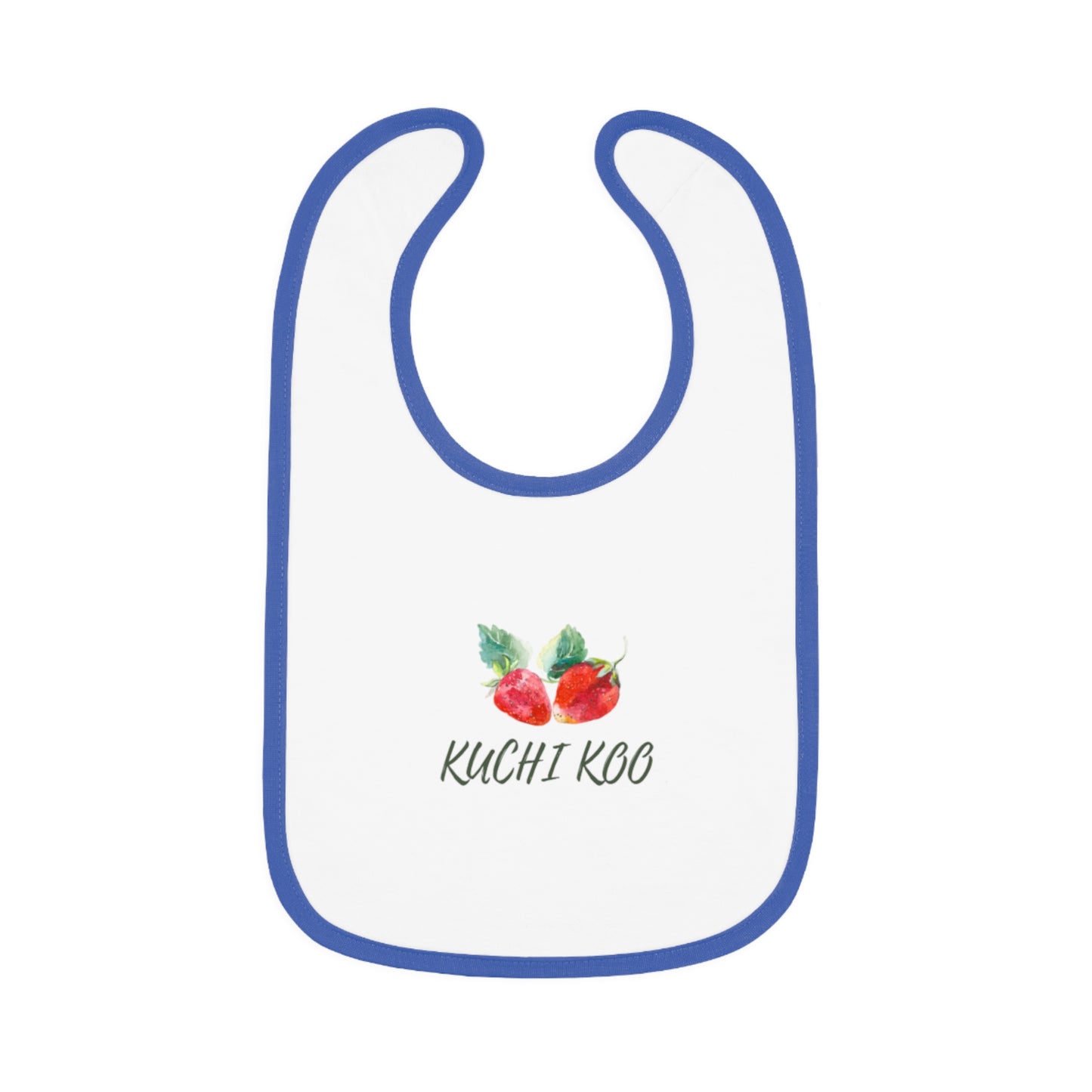 Kuchi Kbo Baby Bib - Cute Contrast Trim Feeding Bib for Infants
