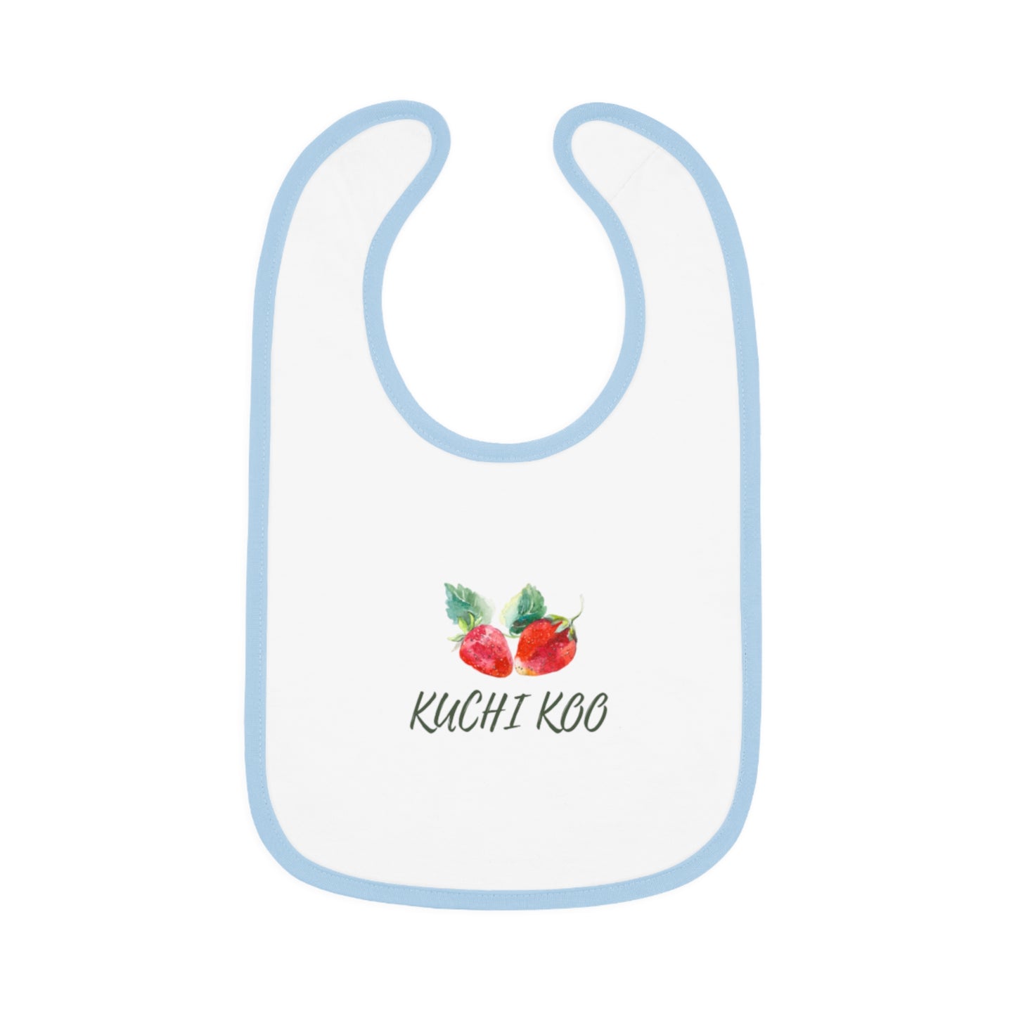 Kuchi Kbo Baby Bib - Cute Contrast Trim Feeding Bib for Infants