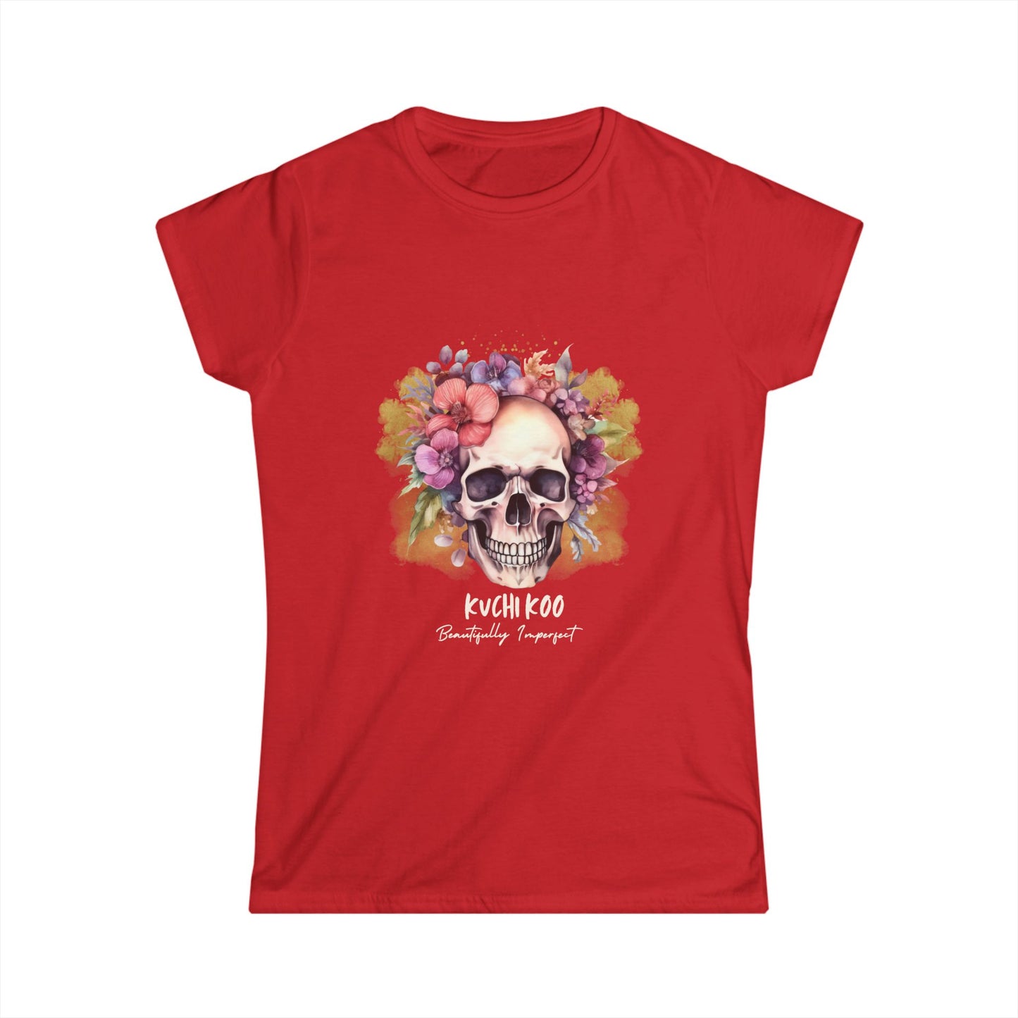 Floral Skull Graphic Tee for Women - Stylish and Edgy Fashion