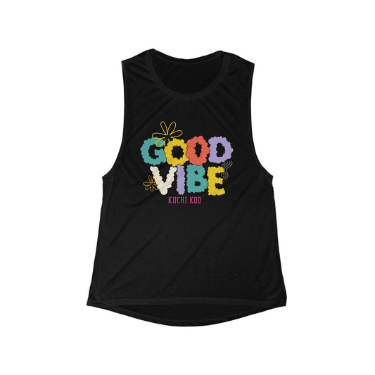 Good Vibe Women's Flowy Scoop Muscle Tank - Perfect for Summer and Festivals