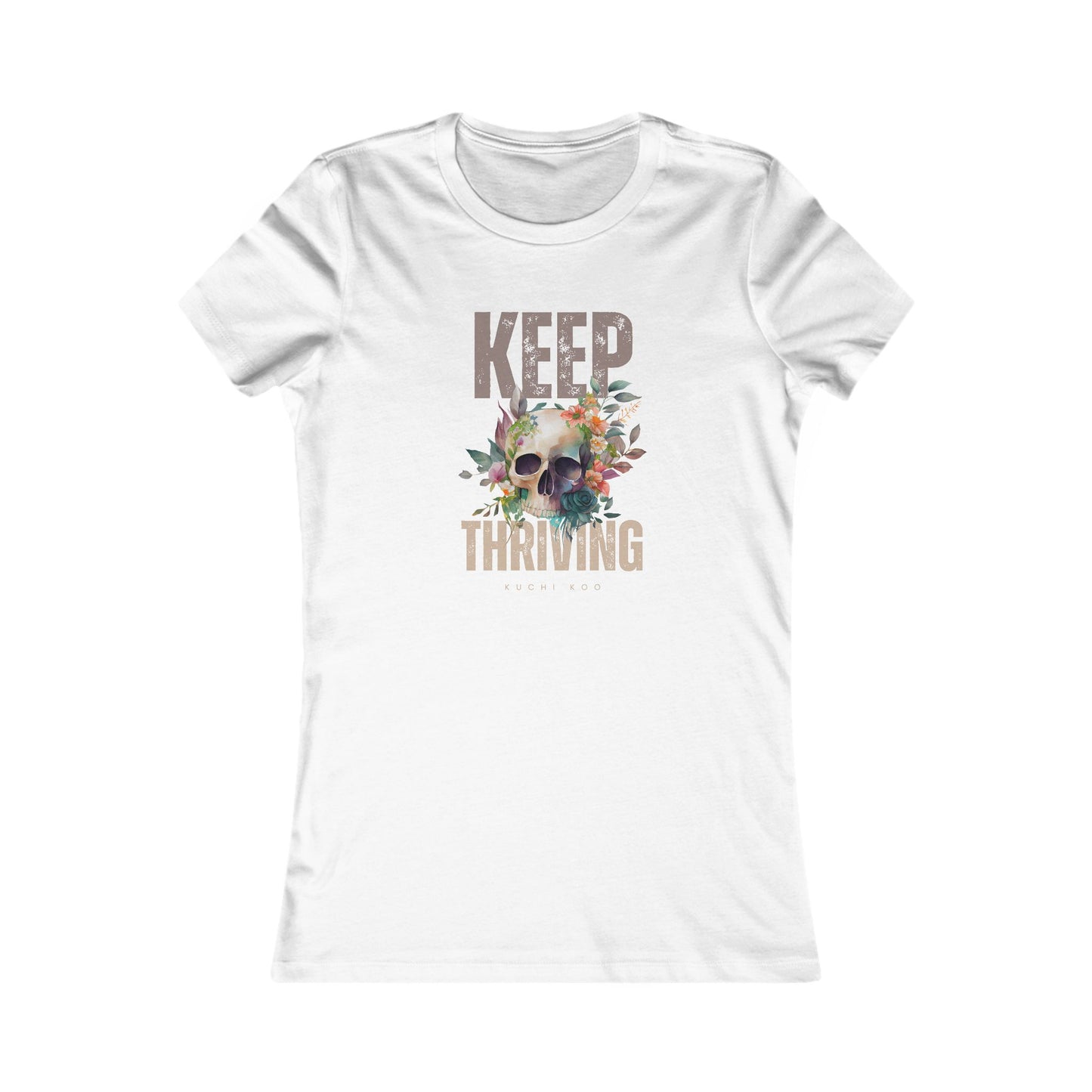 Floral Skull Graphic Tee - Keep Thriving Shirt for Women