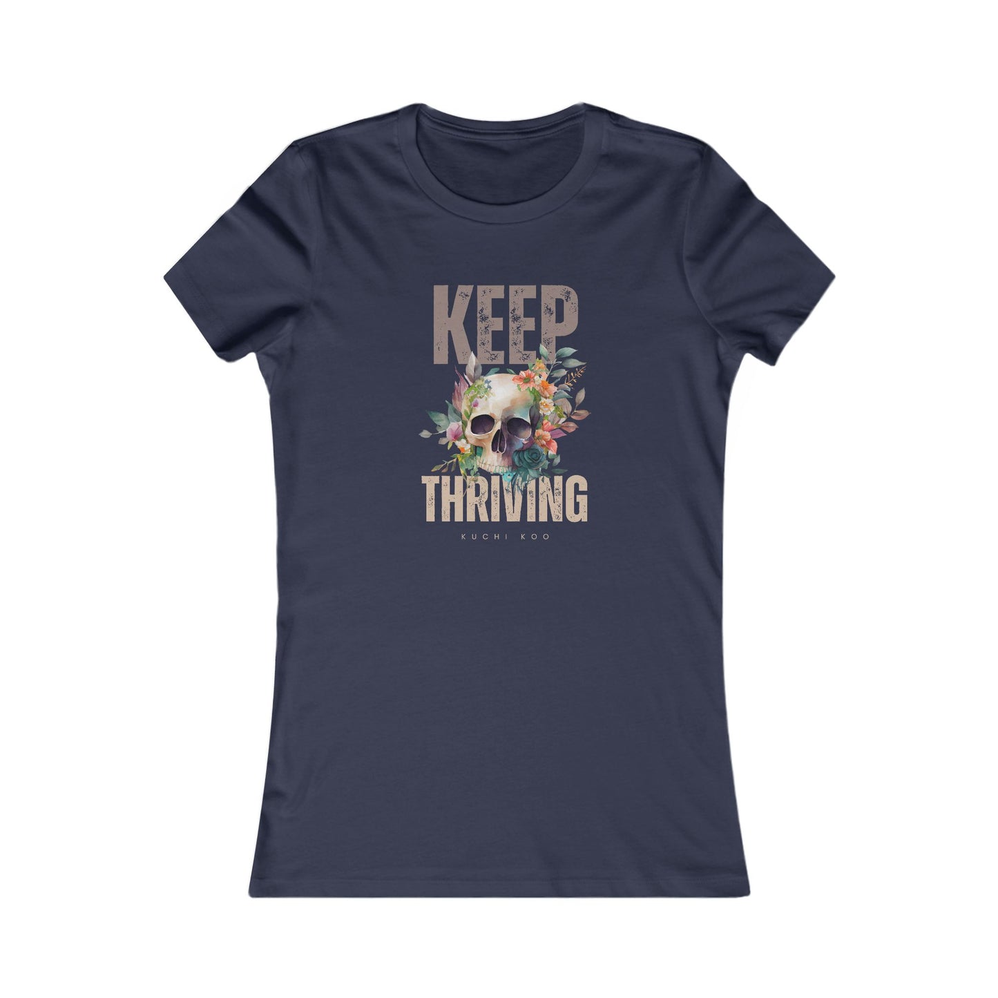 Floral Skull Graphic Tee - Keep Thriving Shirt for Women