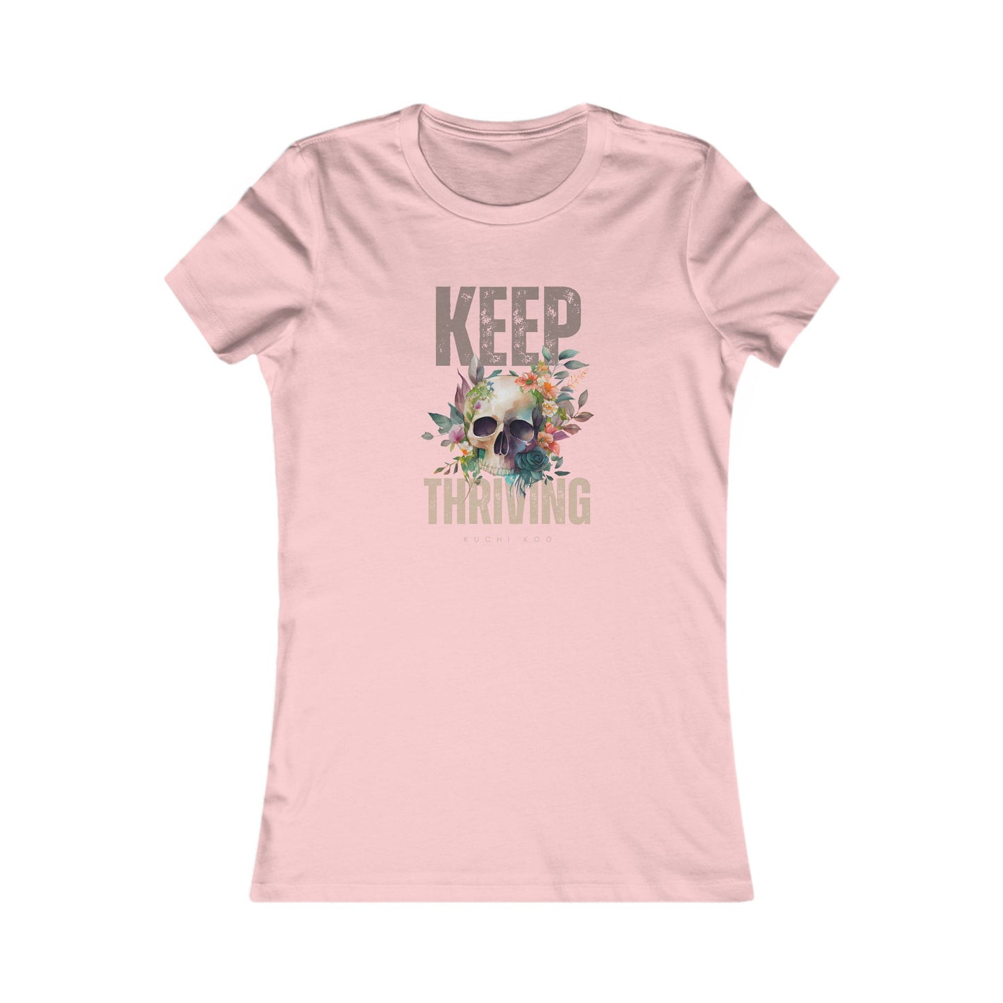 Floral Skull Graphic Tee - Keep Thriving Shirt for Women