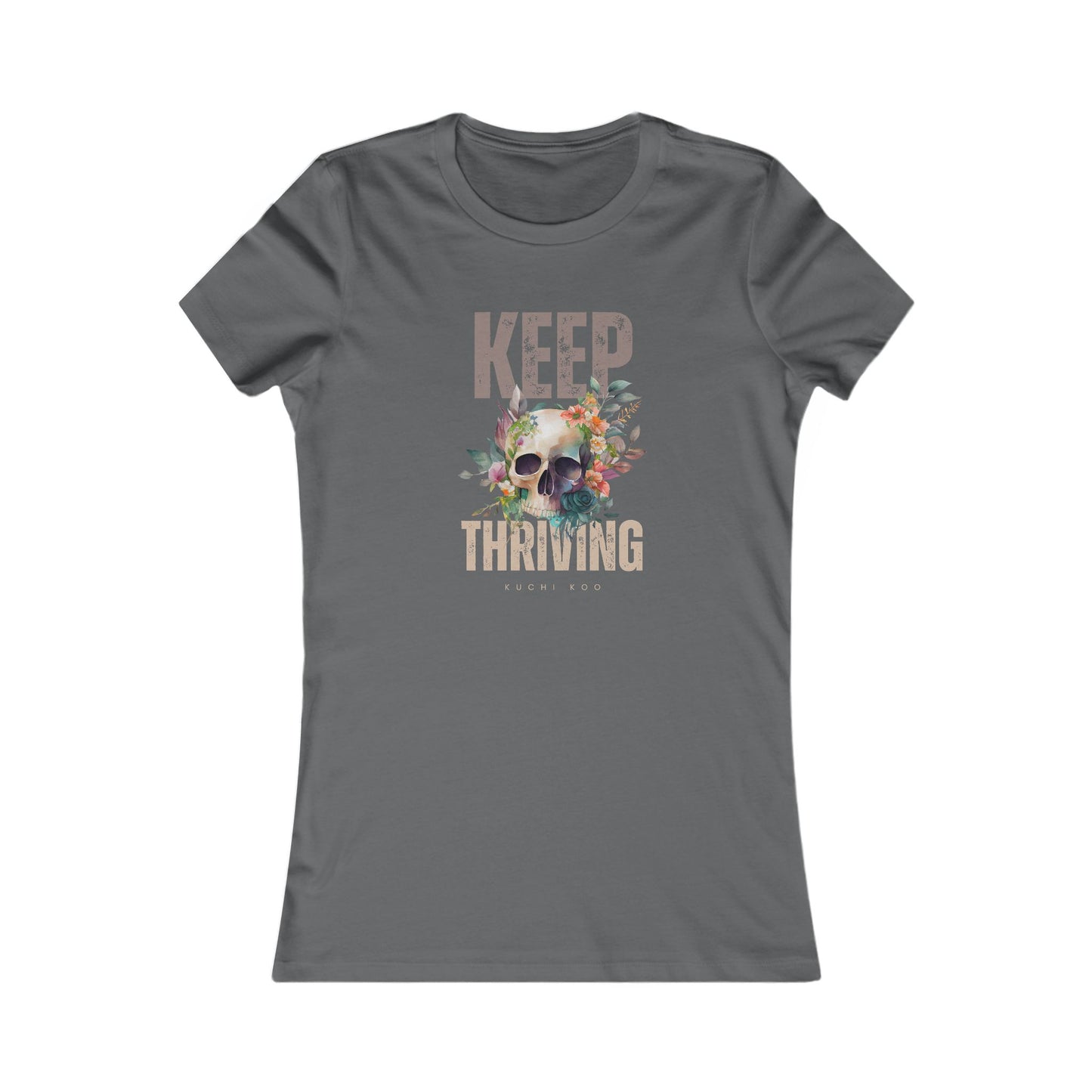 Floral Skull Graphic Tee - Keep Thriving Shirt for Women