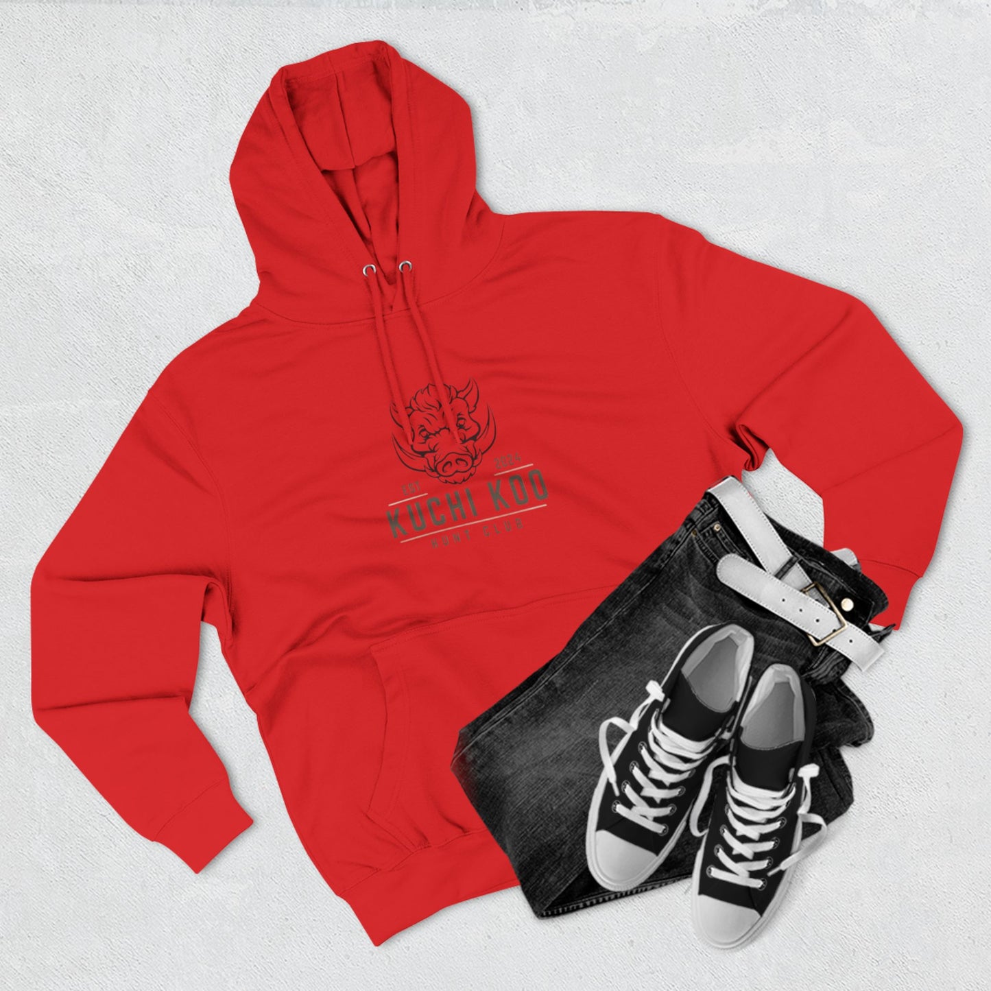 Kuchi Koo Hunt Club Fleece Hoodie - Stylish & Cozy Black Sweatshirt