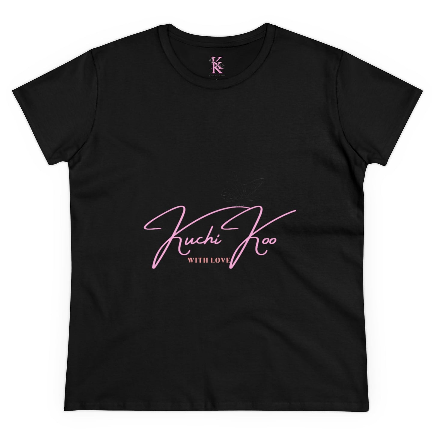 Kuchi Koo Women's Midweight Cotton Tee - Butterfly Design, Stylish and Comfortable