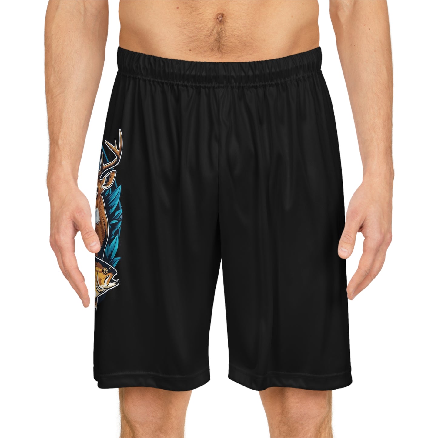 Hunting basketball Shorts - Deer & Boar Design