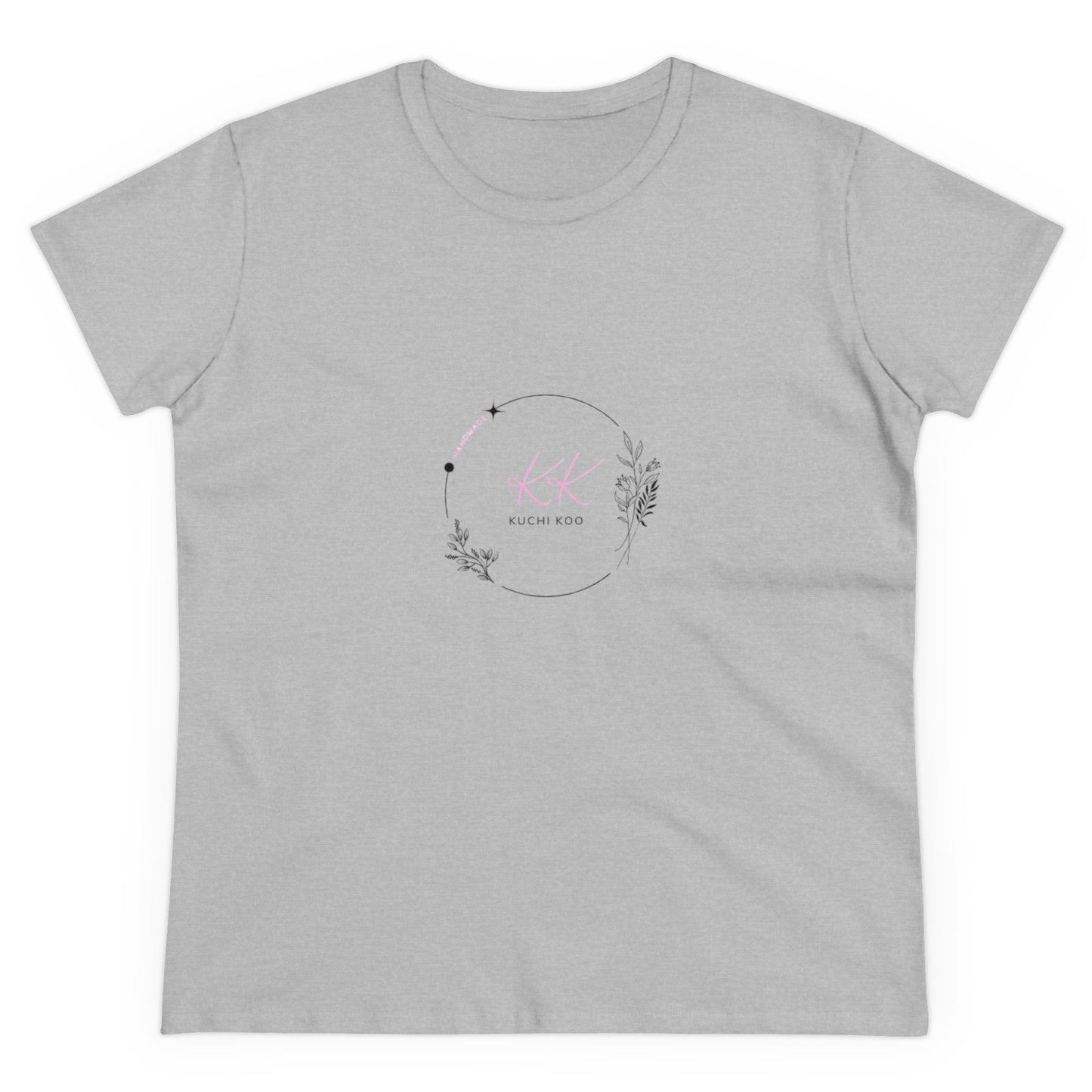 Floral Monogram Women's Midweight Cotton Tee - Casual, Stylish Apparel for Everyday Wear