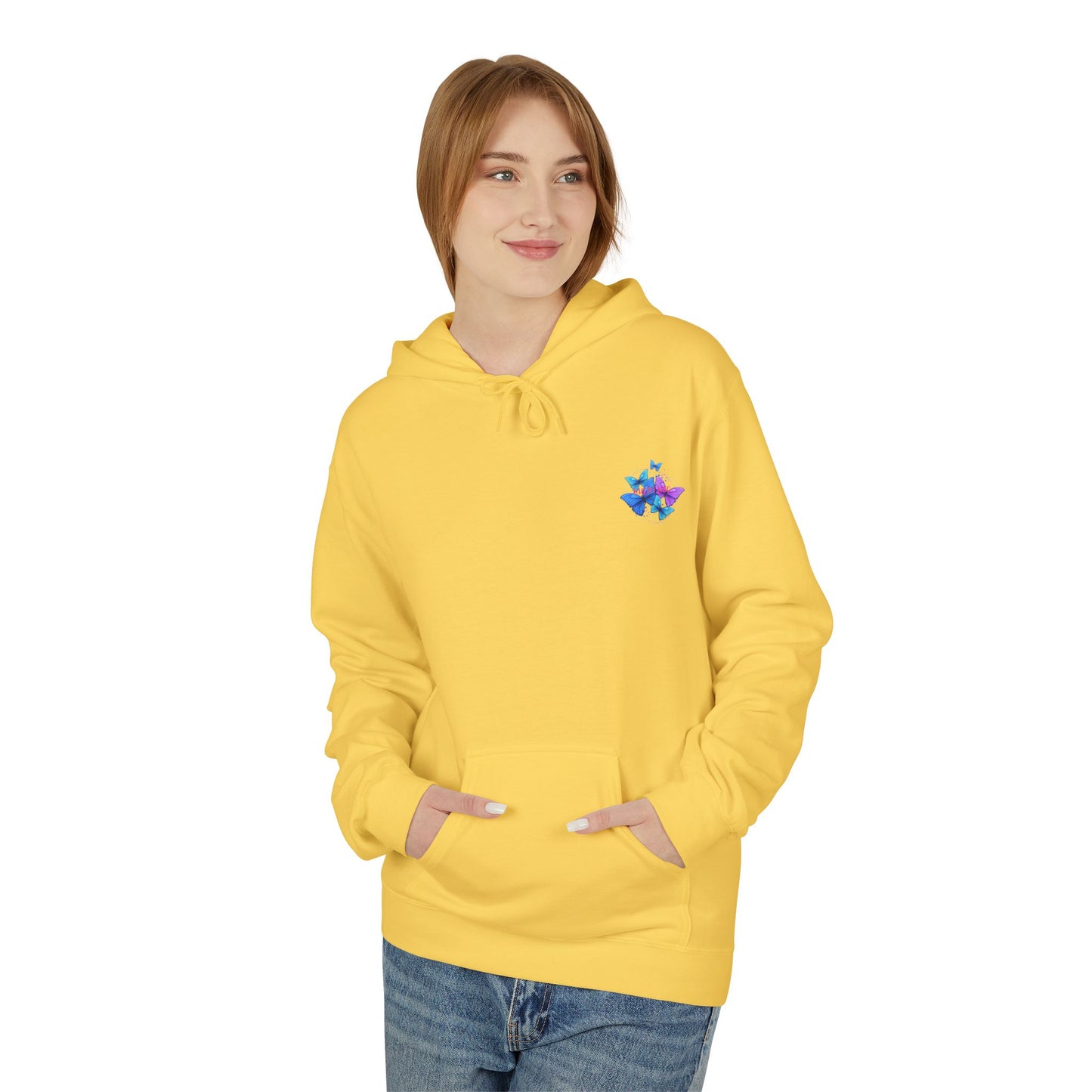Butterfly Dreams Hoodie – Softstyle Fleece, Colorful & Vibrant Design