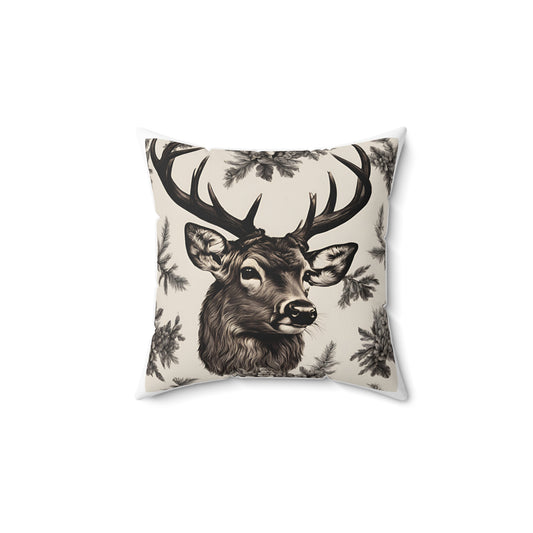 Rustic Deer Square Pillow for Cozy Home Decor