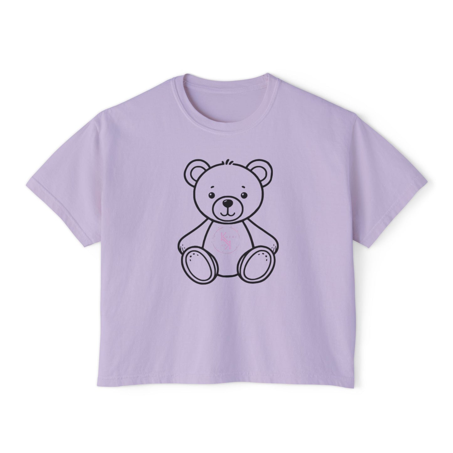Cute Bear Women's Boxy Tee - Perfect for Casual Outings